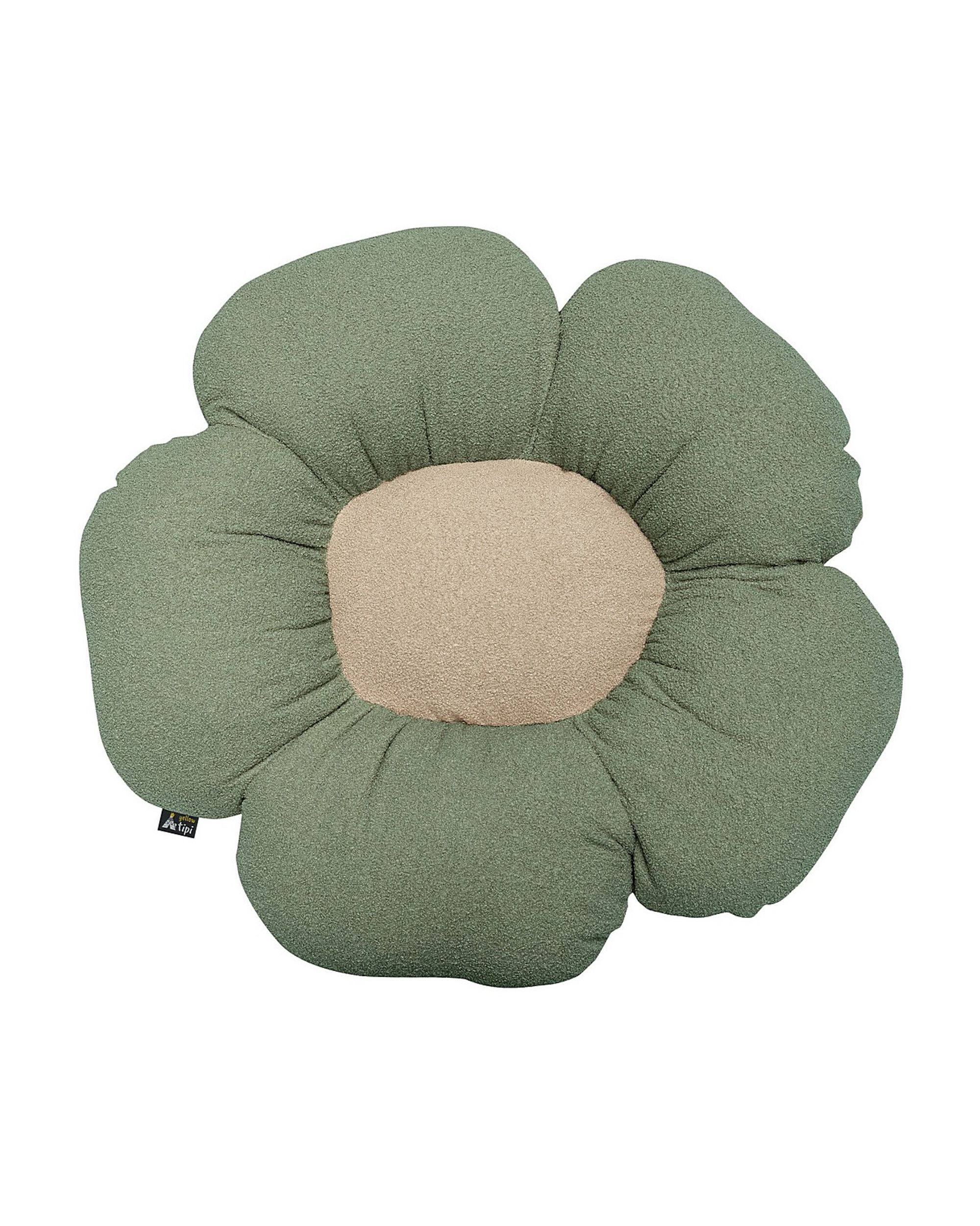 Blumenkissen Mia II Farbe grün Stoff strukturiert (hover)