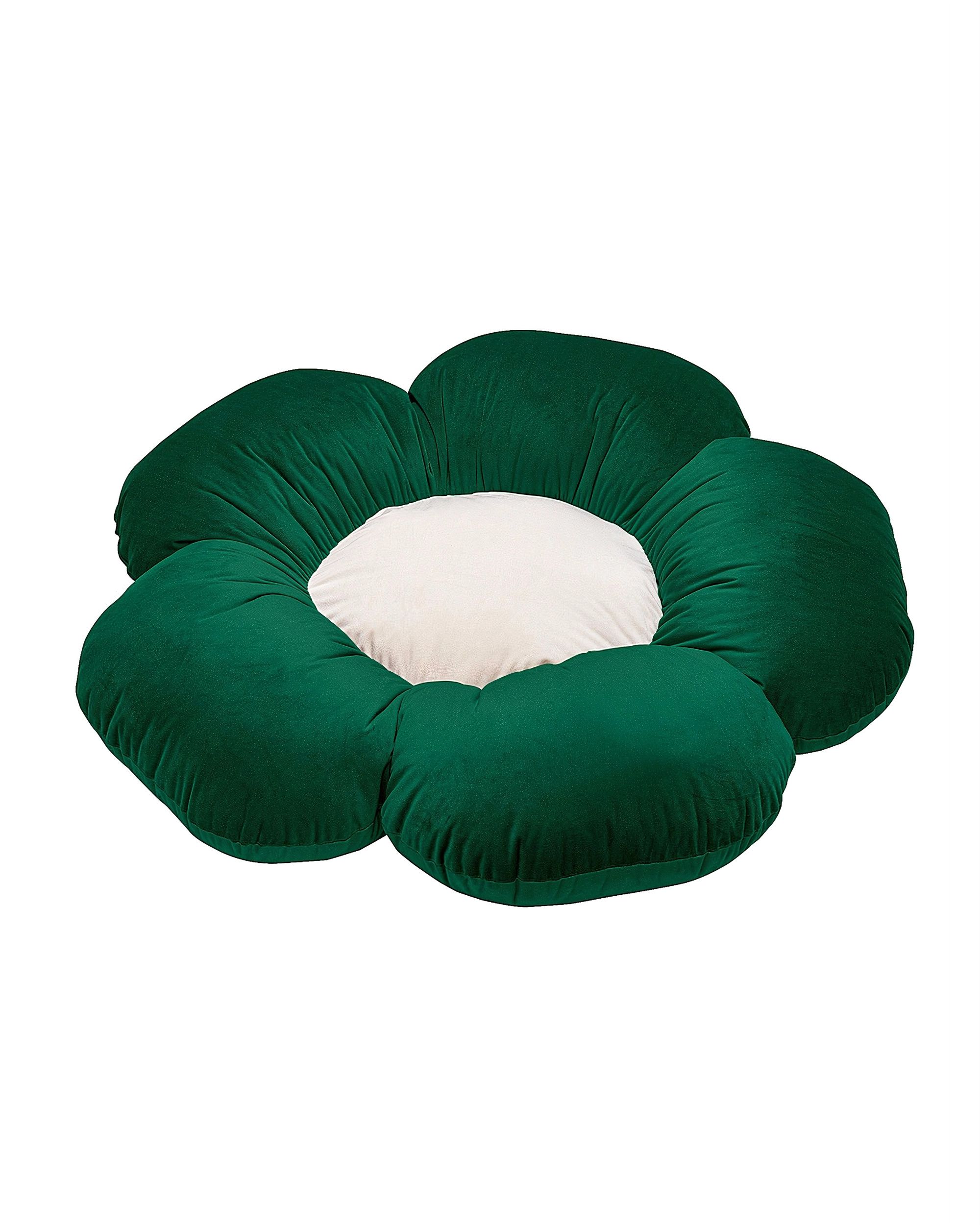 Blumenkissen Mia II XXL Farbe grün Stoff glänzend, samt