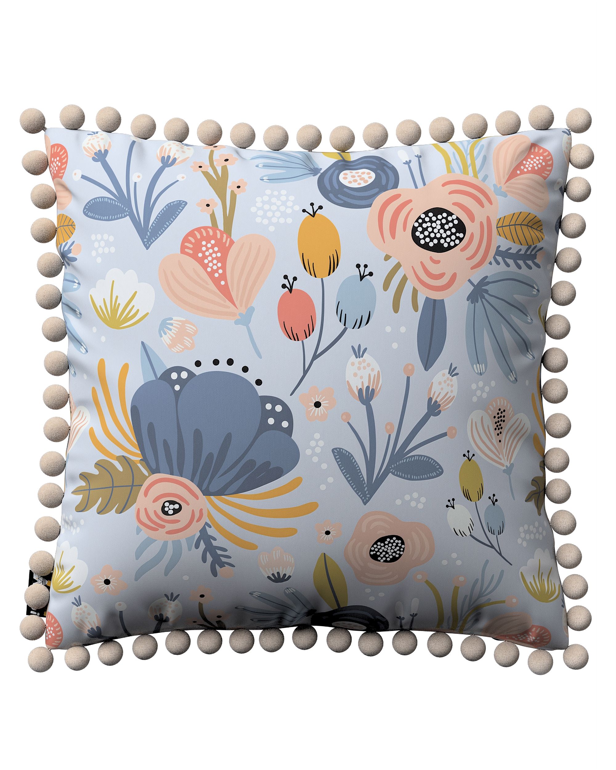 Kissenbezug Daisy Farbe blau Stoff gemustert