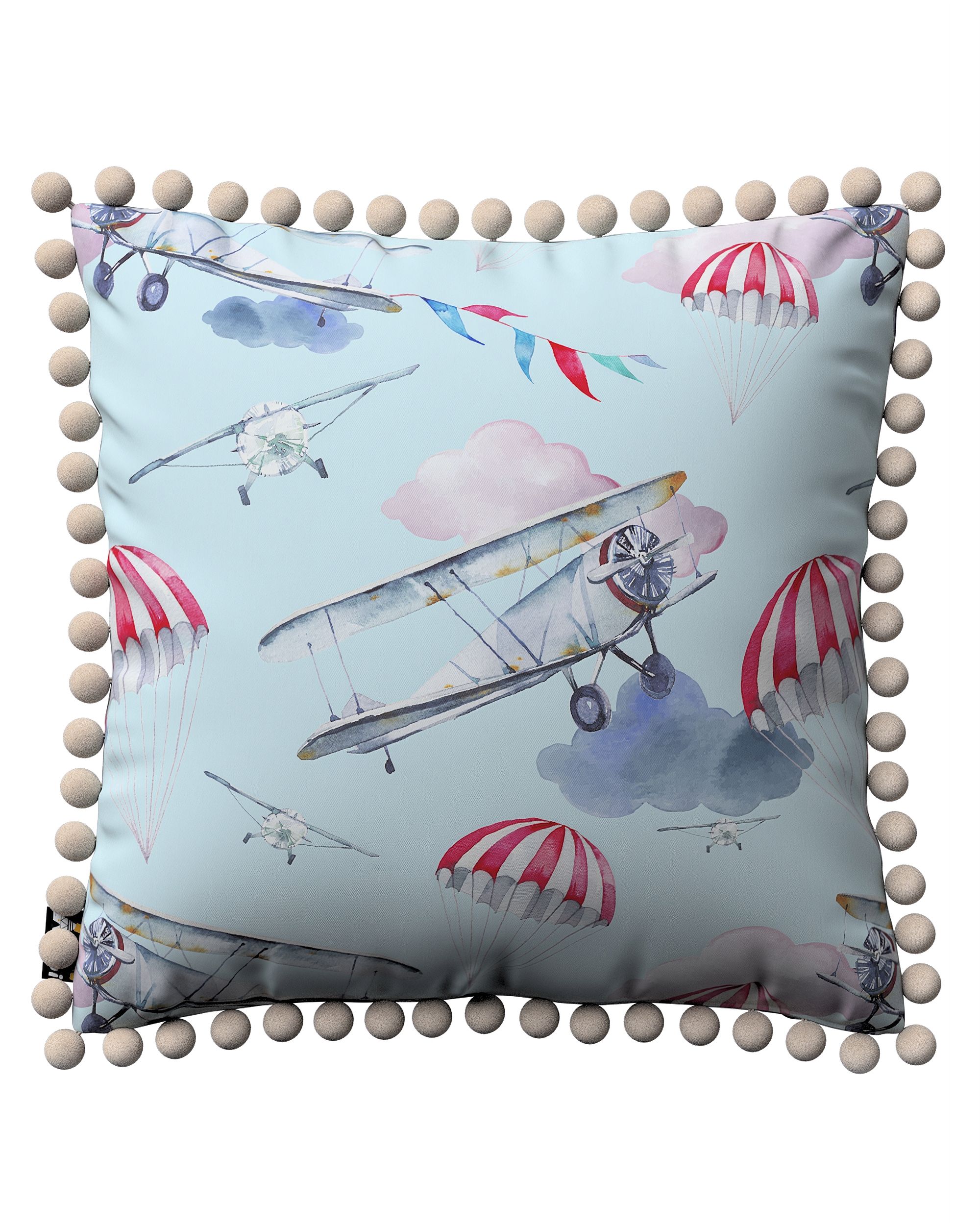 Kissenbezug Daisy Farbe blau Stoff gemustert