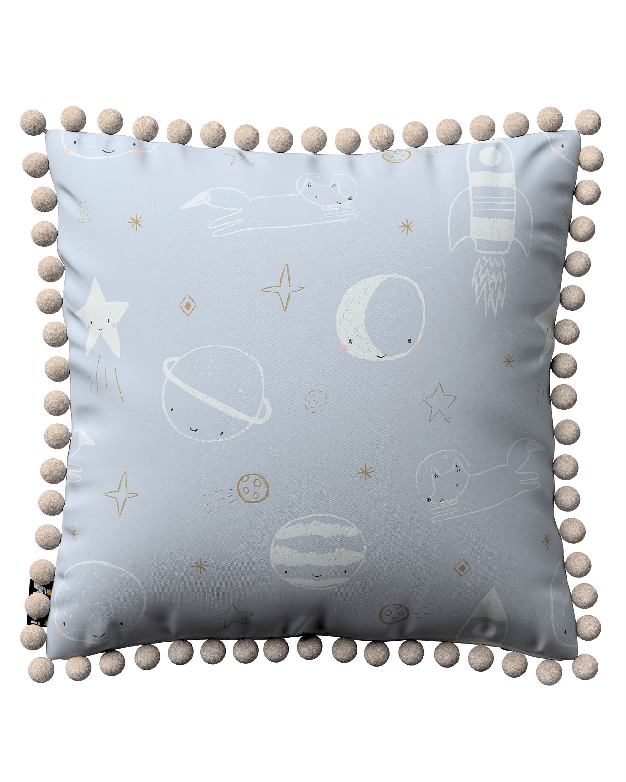 Kissenbezug Daisy Farbe blau Stoff gemustert