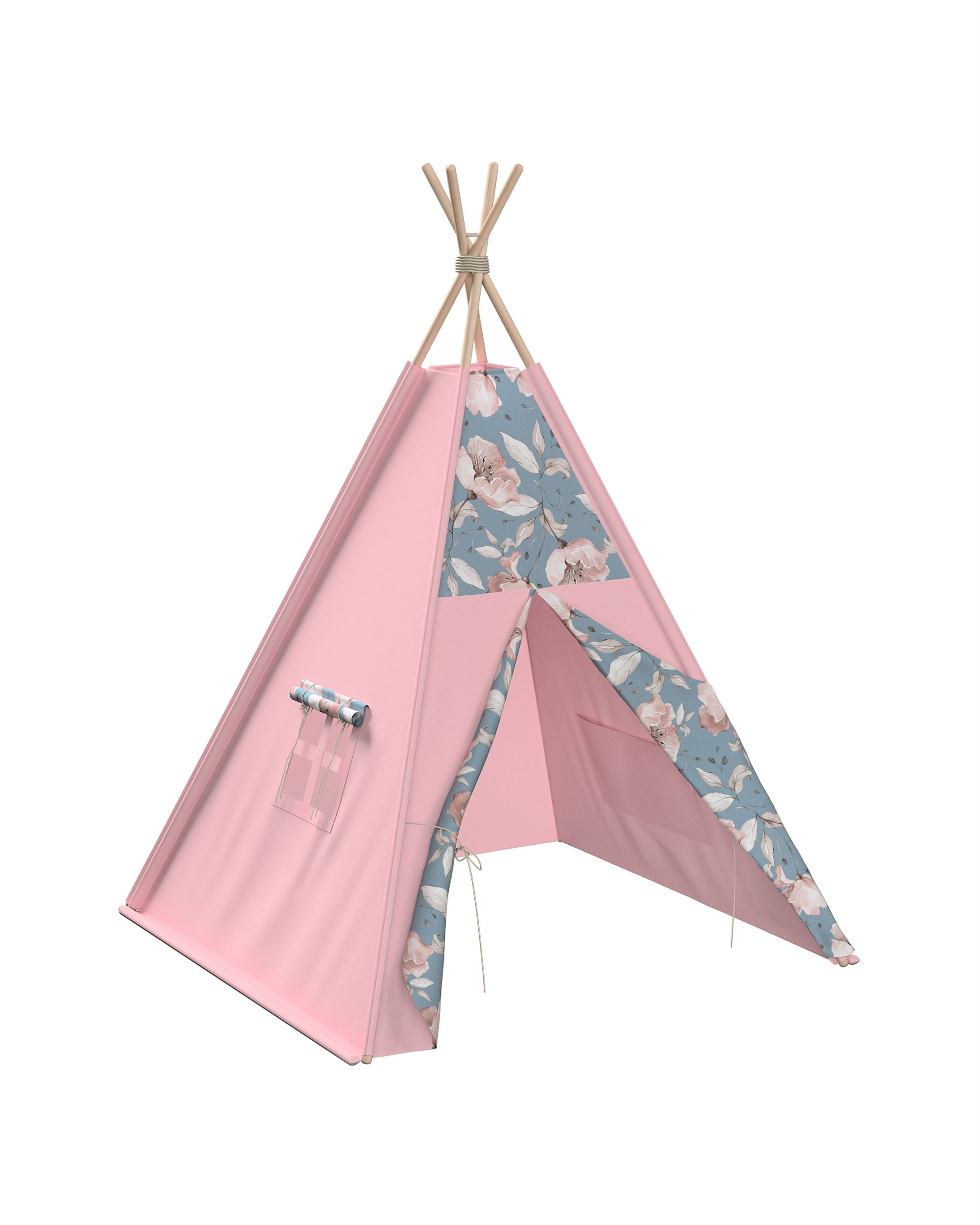 Tipi-Zelt Farbe blau Stoff gemustert