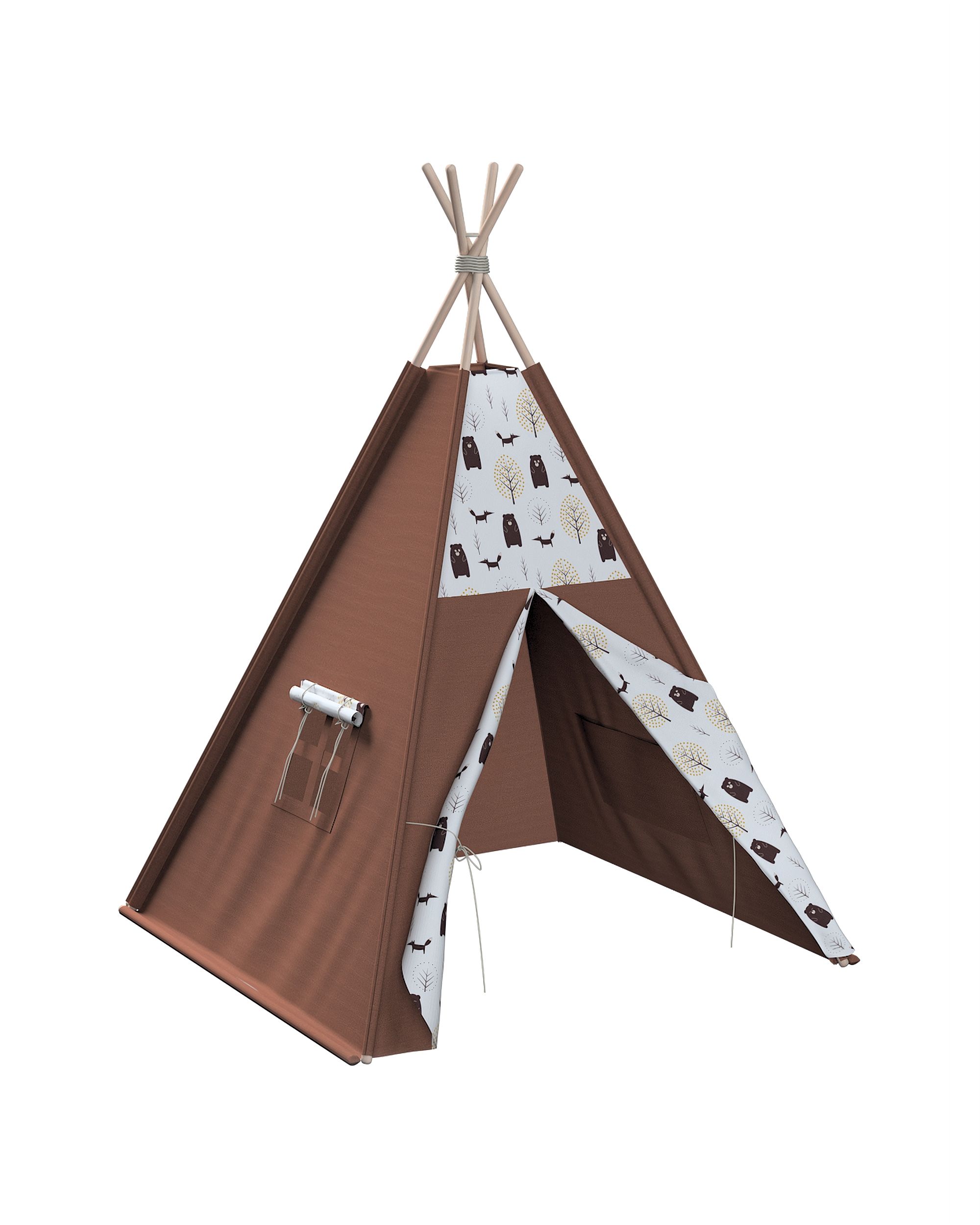 Tipi-Zelt Farbe braun Stoff gemustert