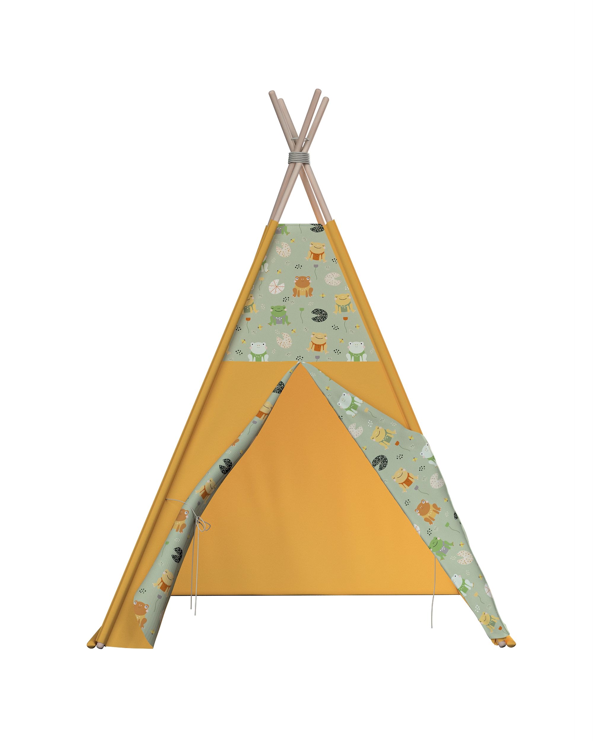 Tipi-Zelt Farbe grün Stoff gemustert (hover)
