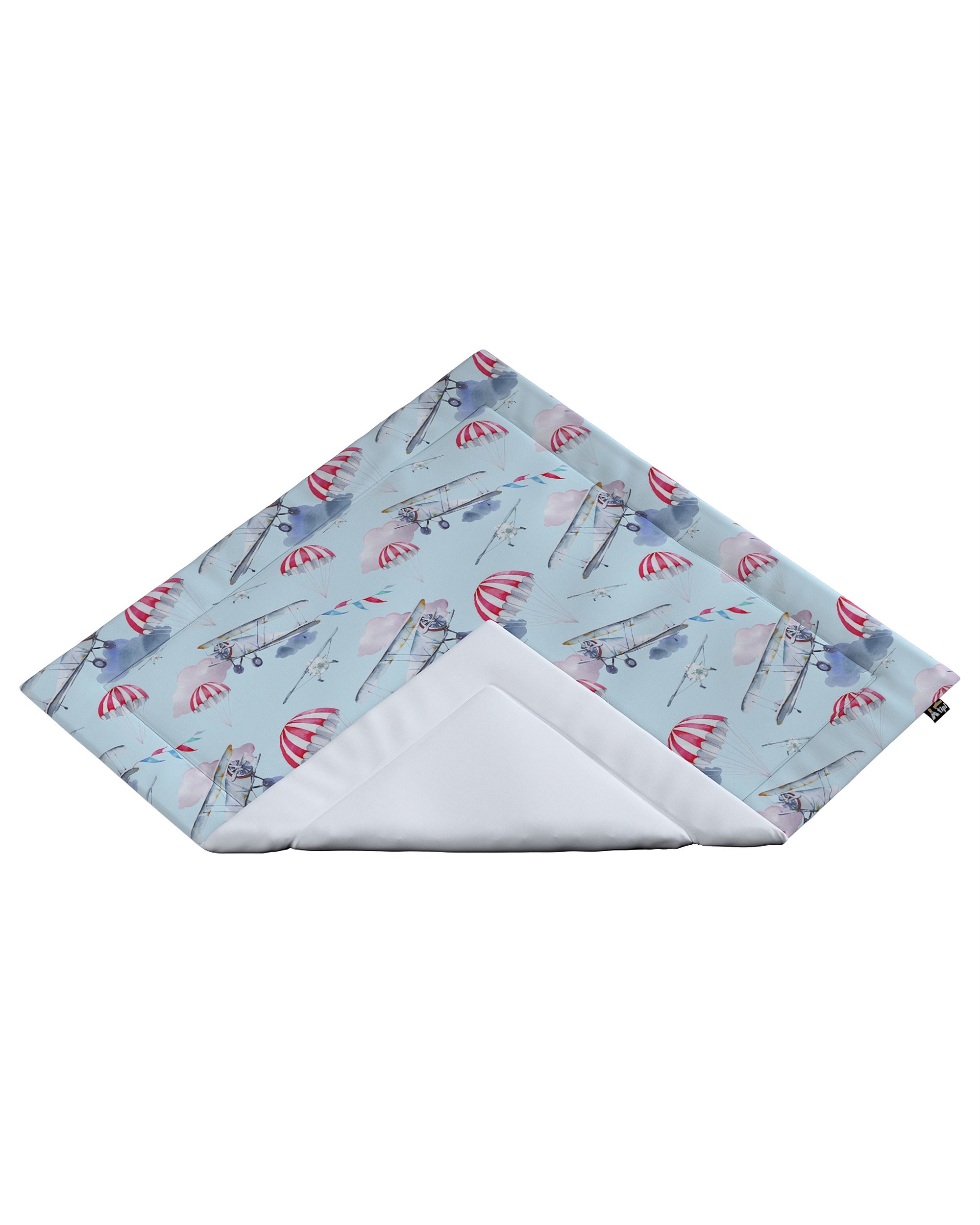 Tipi-Matte 110x110cm Farbe blau Stoff gemustert