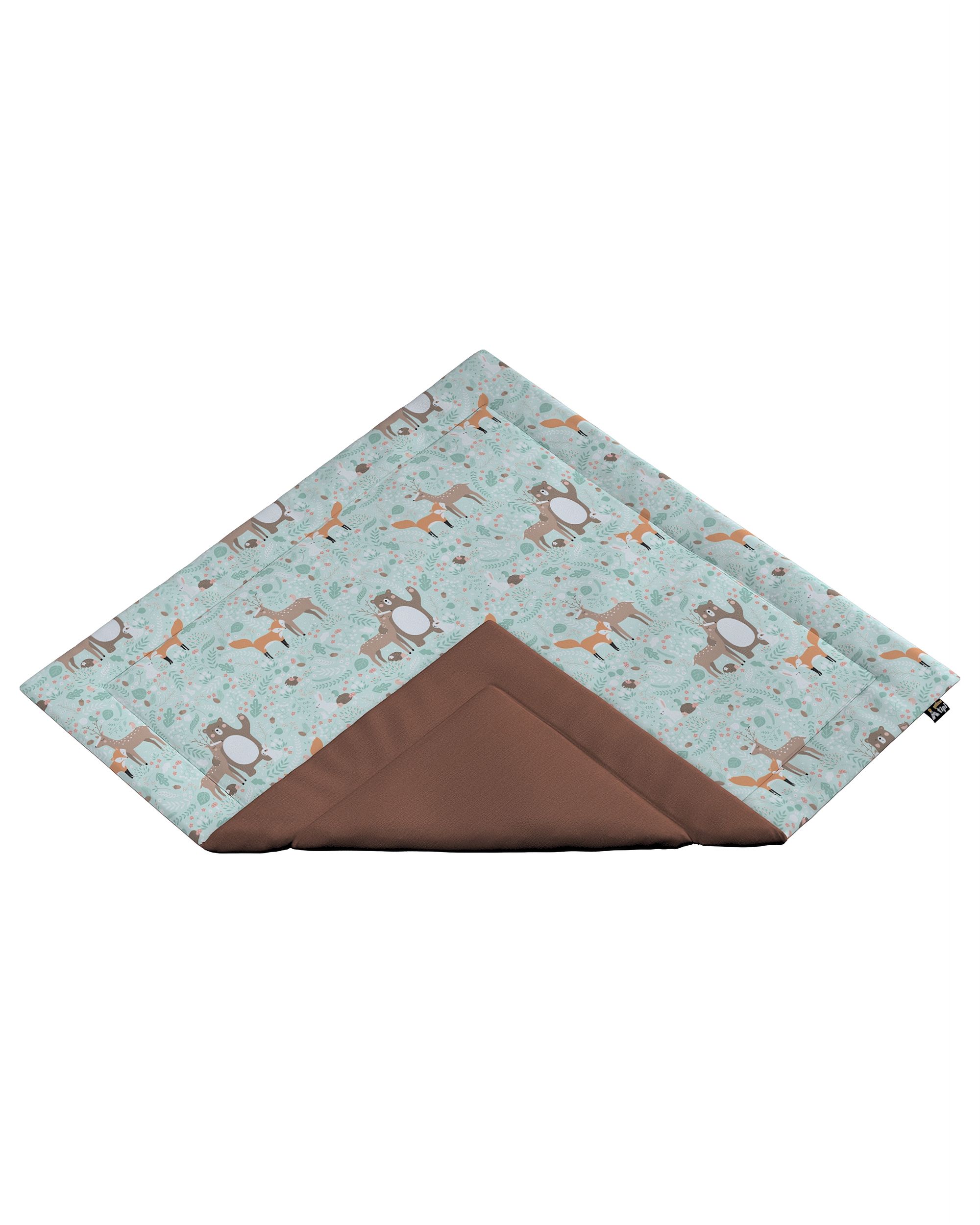 Tipi-Matte 110x110cm Farbe grün Stoff gemustert