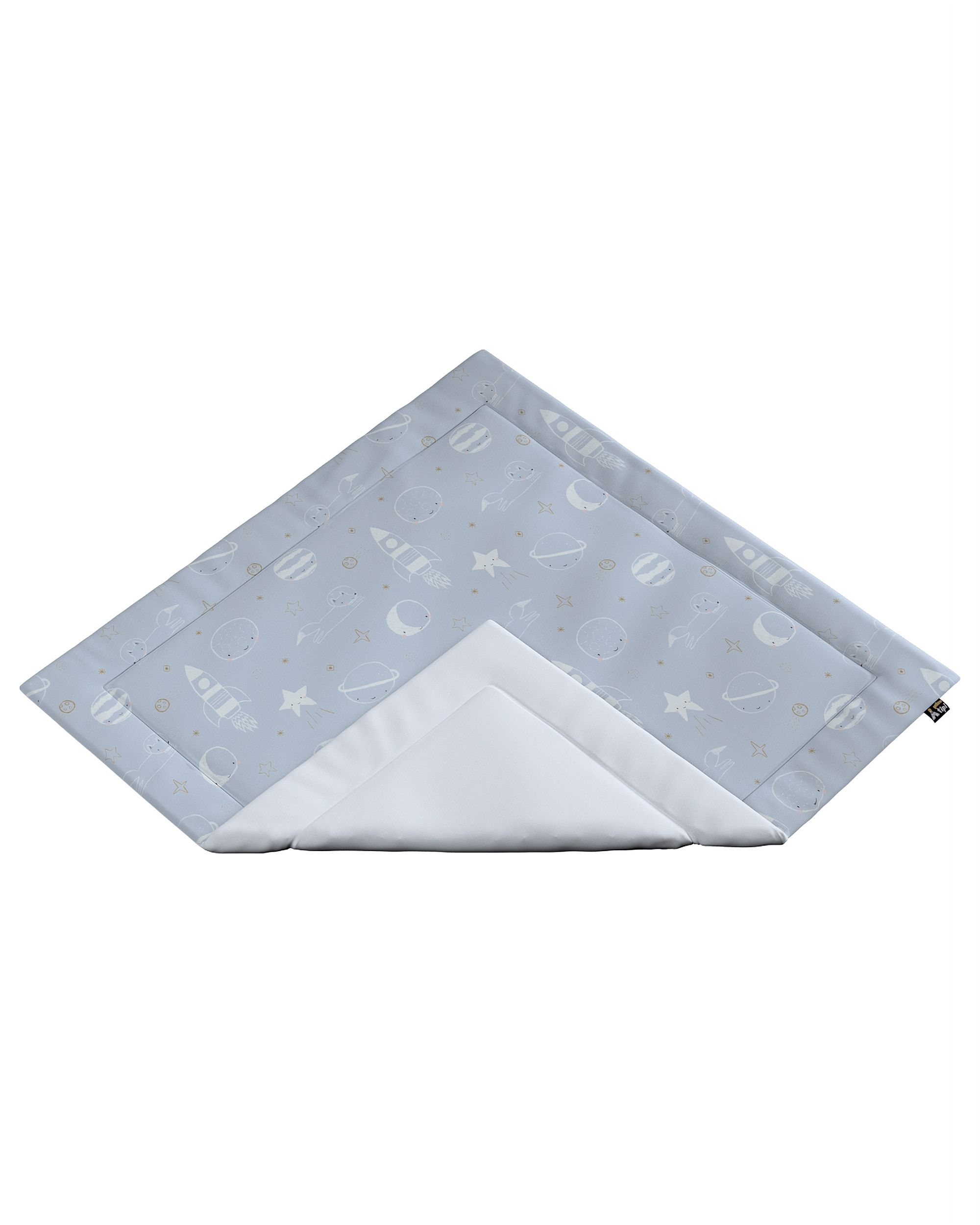 Tipi-Matte 110x110cm Farbe blau Stoff gemustert