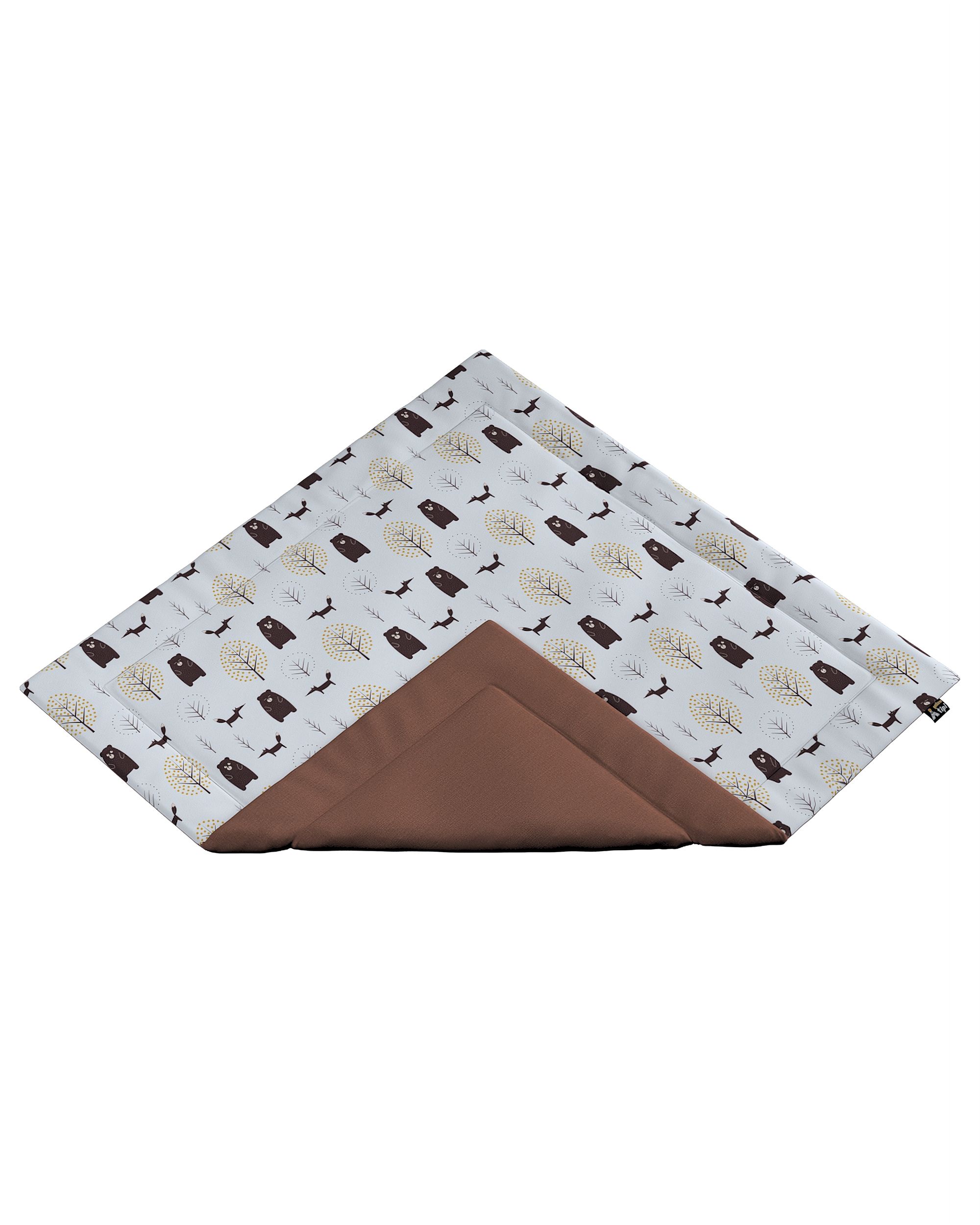 Tipi-Matte 110x110cm Farbe braun Stoff gemustert