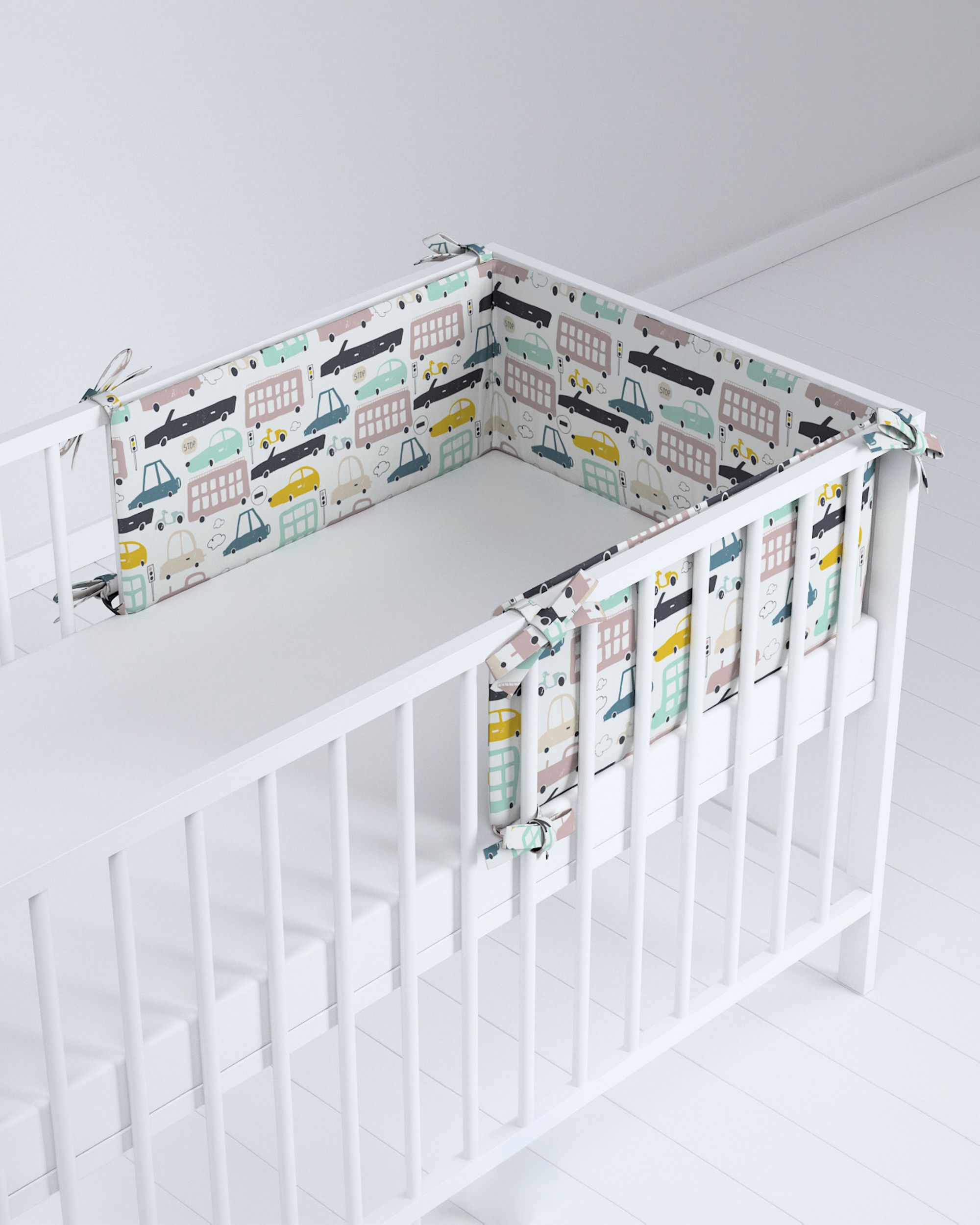 Bettumrandung Farbe beige Stoff gemustert (hover)