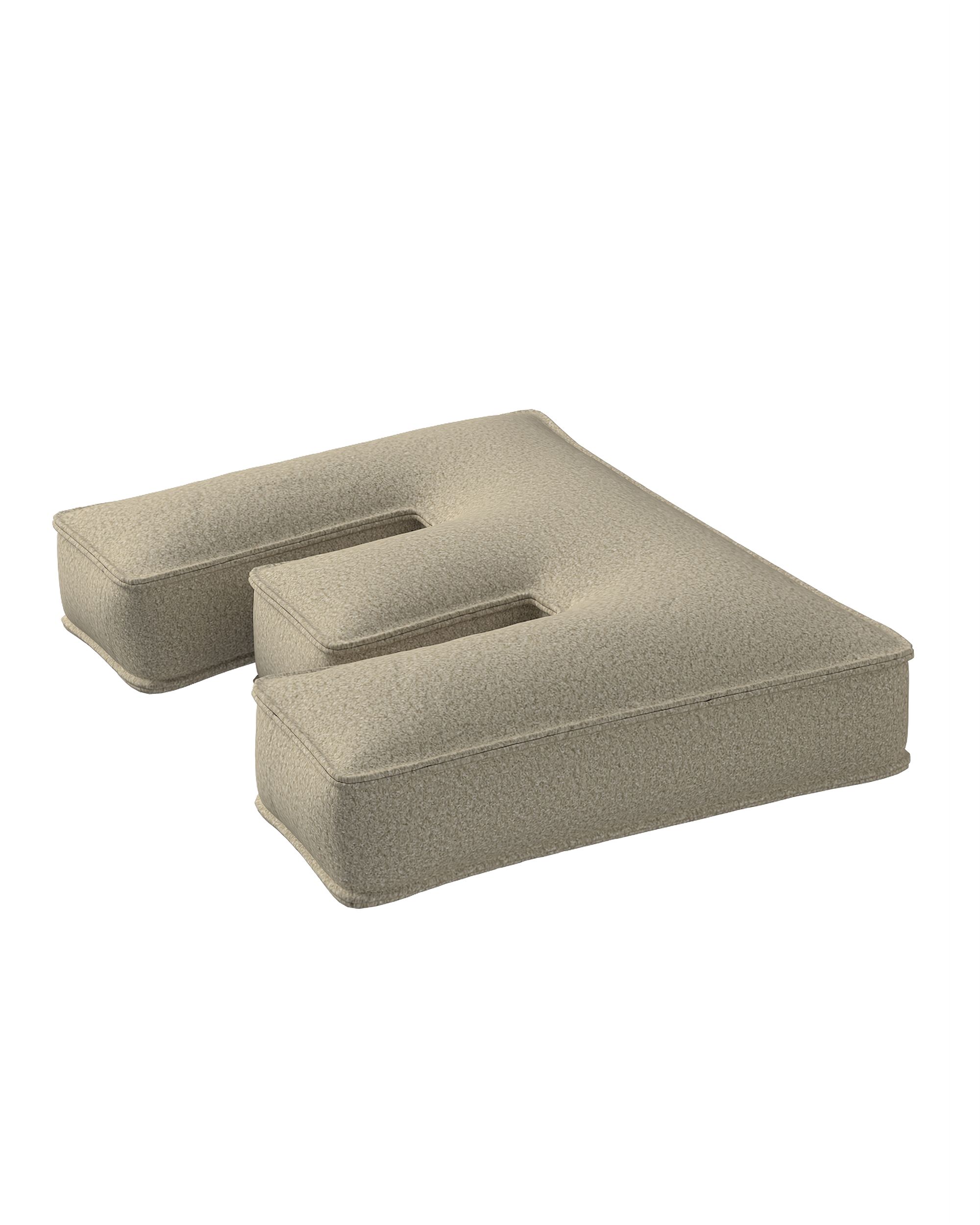 Buchstabenkissen E Farbe beige Stoff strukturiert (hover)