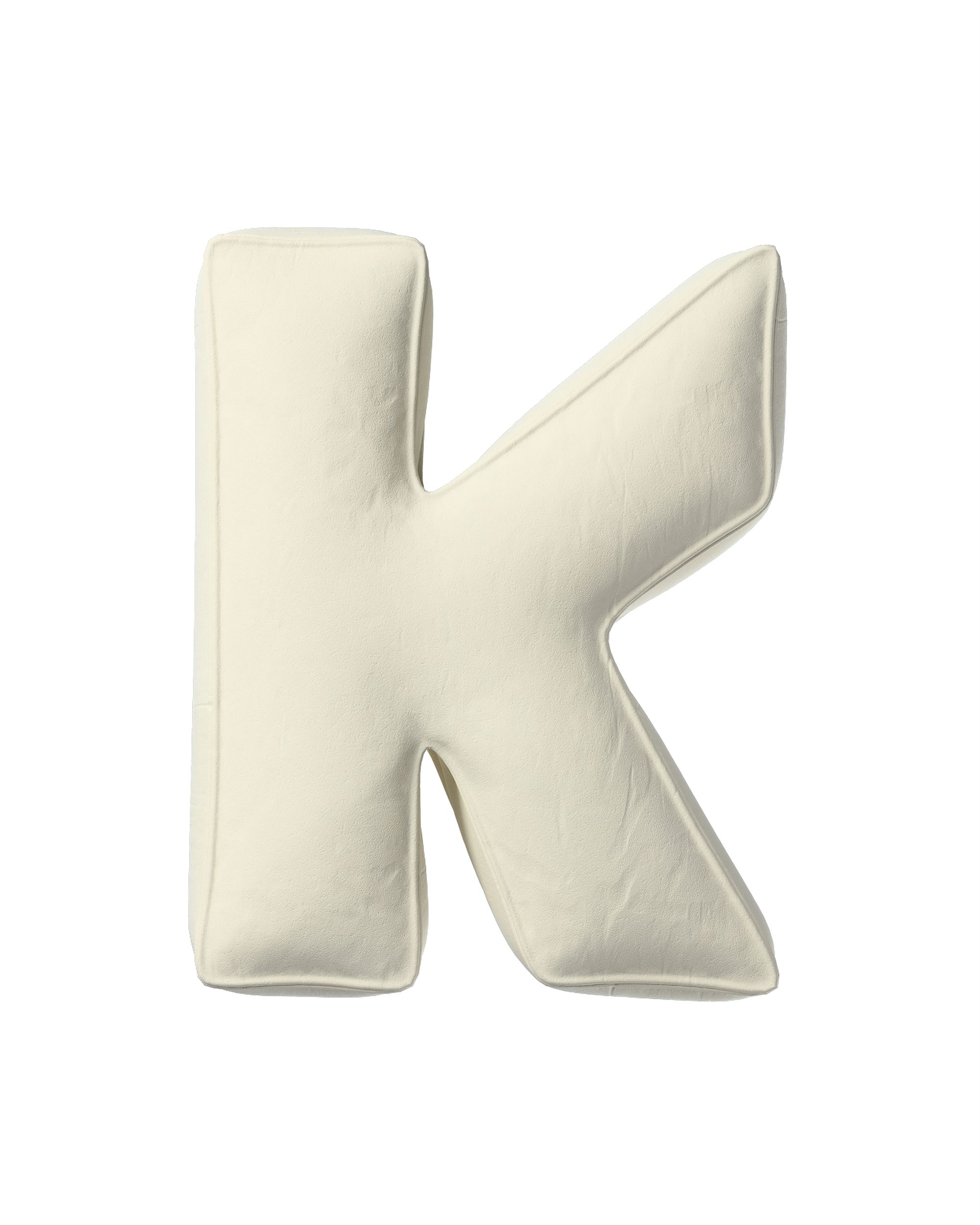 Buchstabenkissen K Farbe creme Stoff glänzend, samt