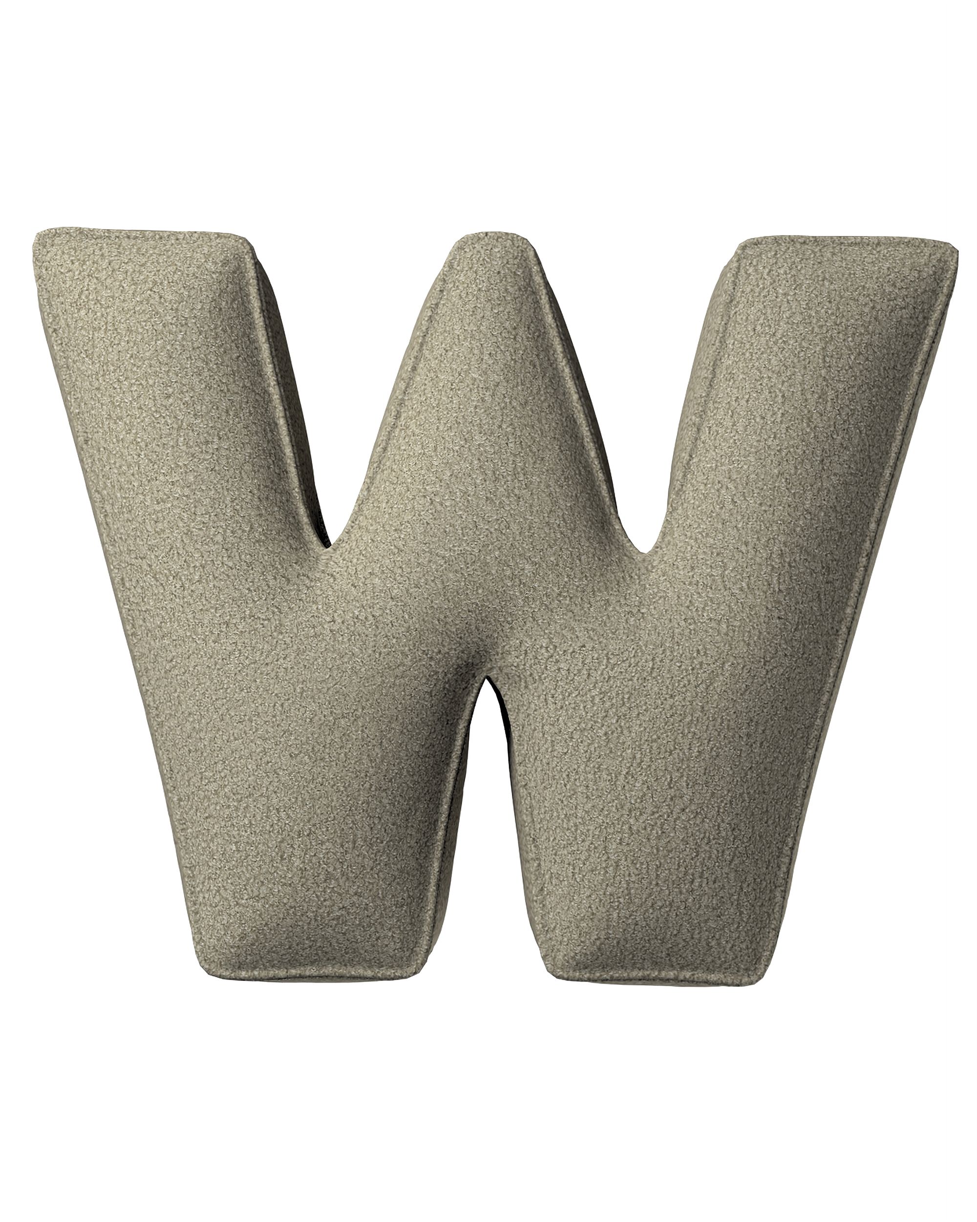 Buchstabenkissen W Farbe beige Stoff strukturiert