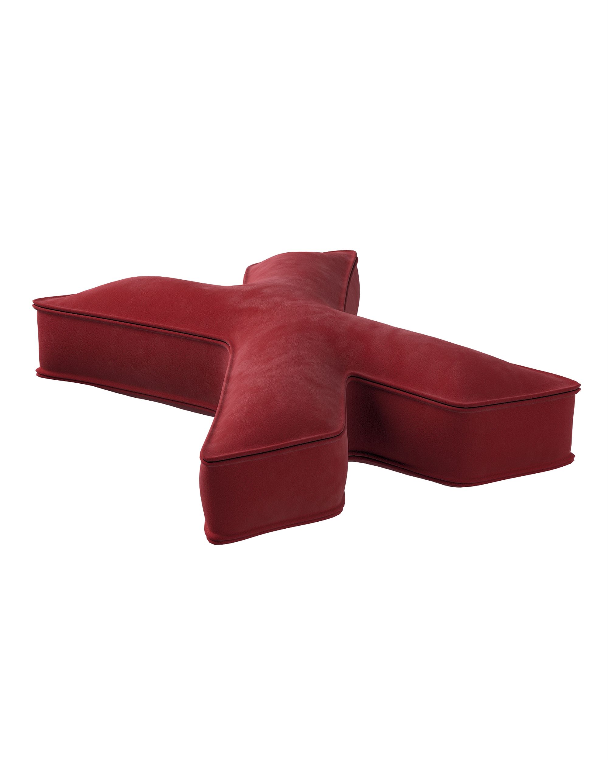 Buchstabenkissen X Farbe rot Stoff glänzend, samt (hover)