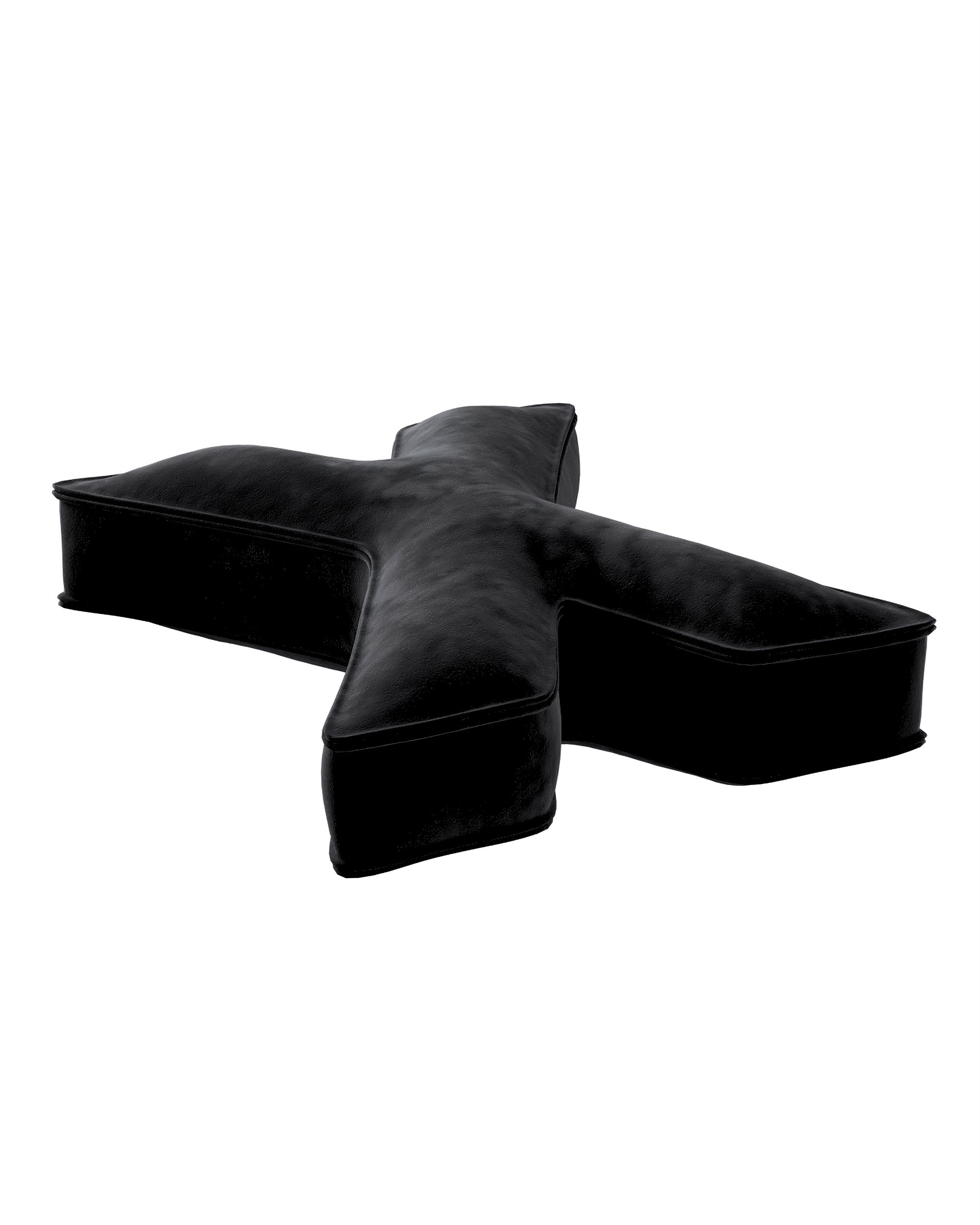 Buchstabenkissen X Farbe schwarz Stoff glänzend, samt (hover)