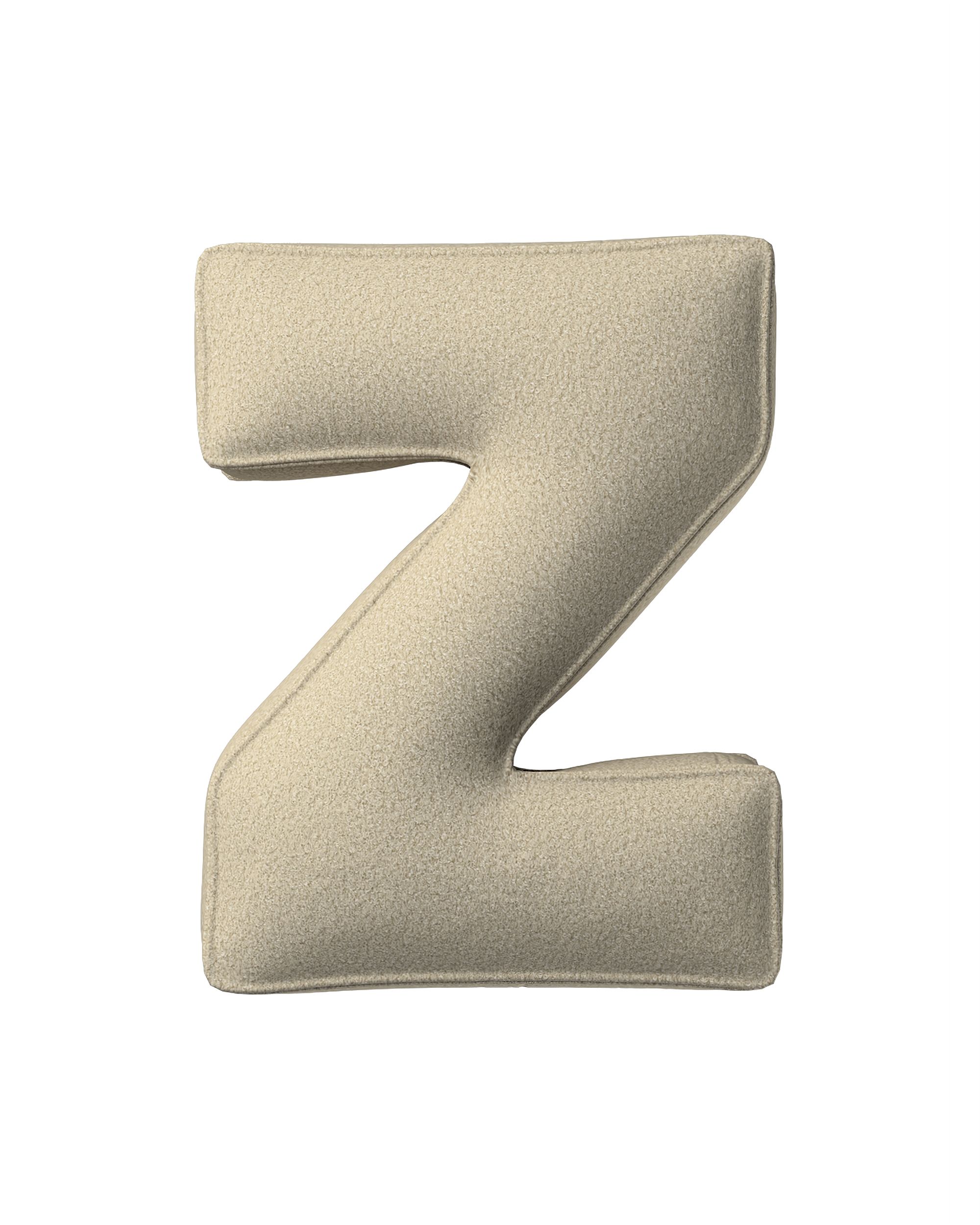 Buchstabenkissen Z Farbe beige Stoff strukturiert