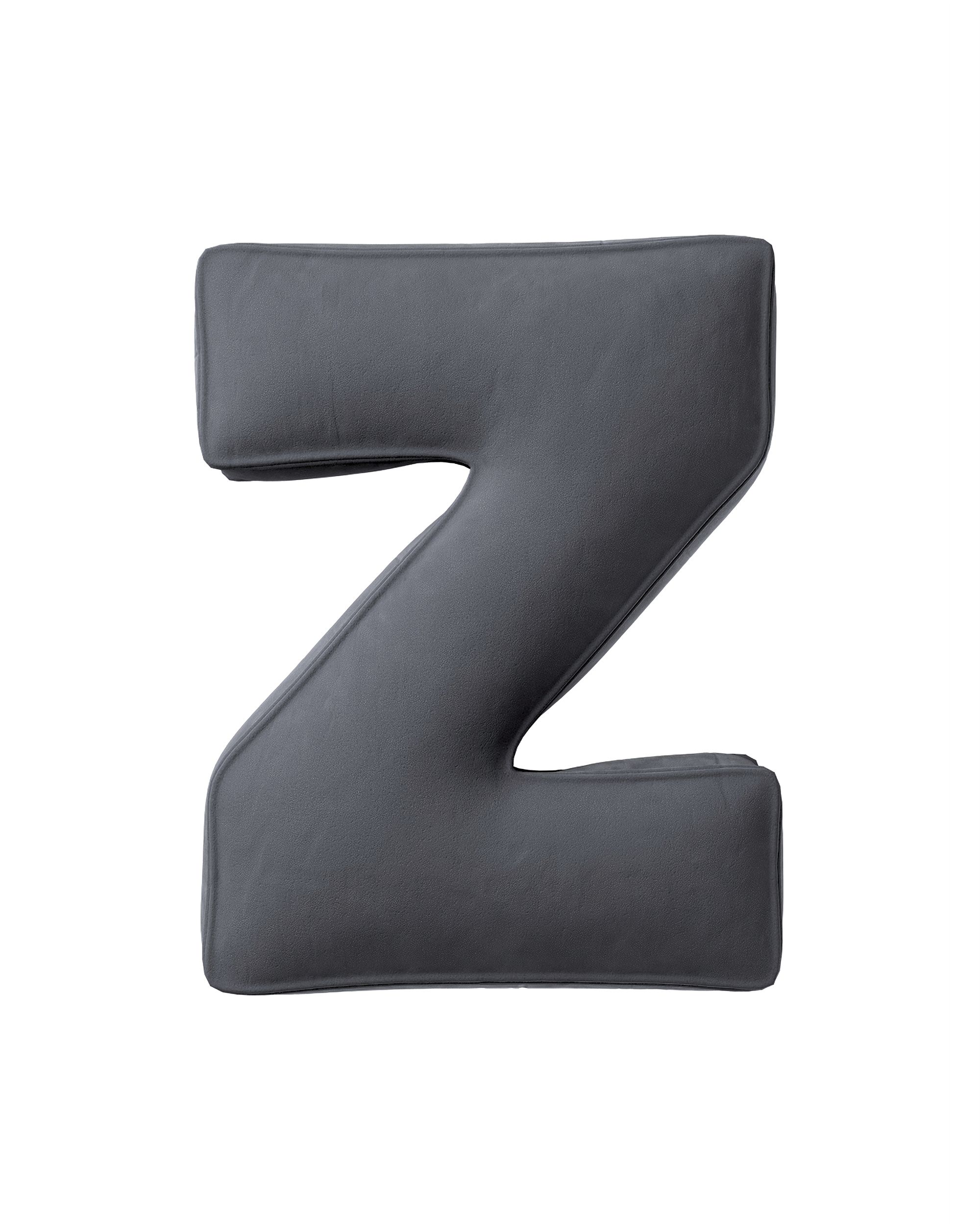 Buchstabenkissen Z Farbe grau Stoff glänzend, samt