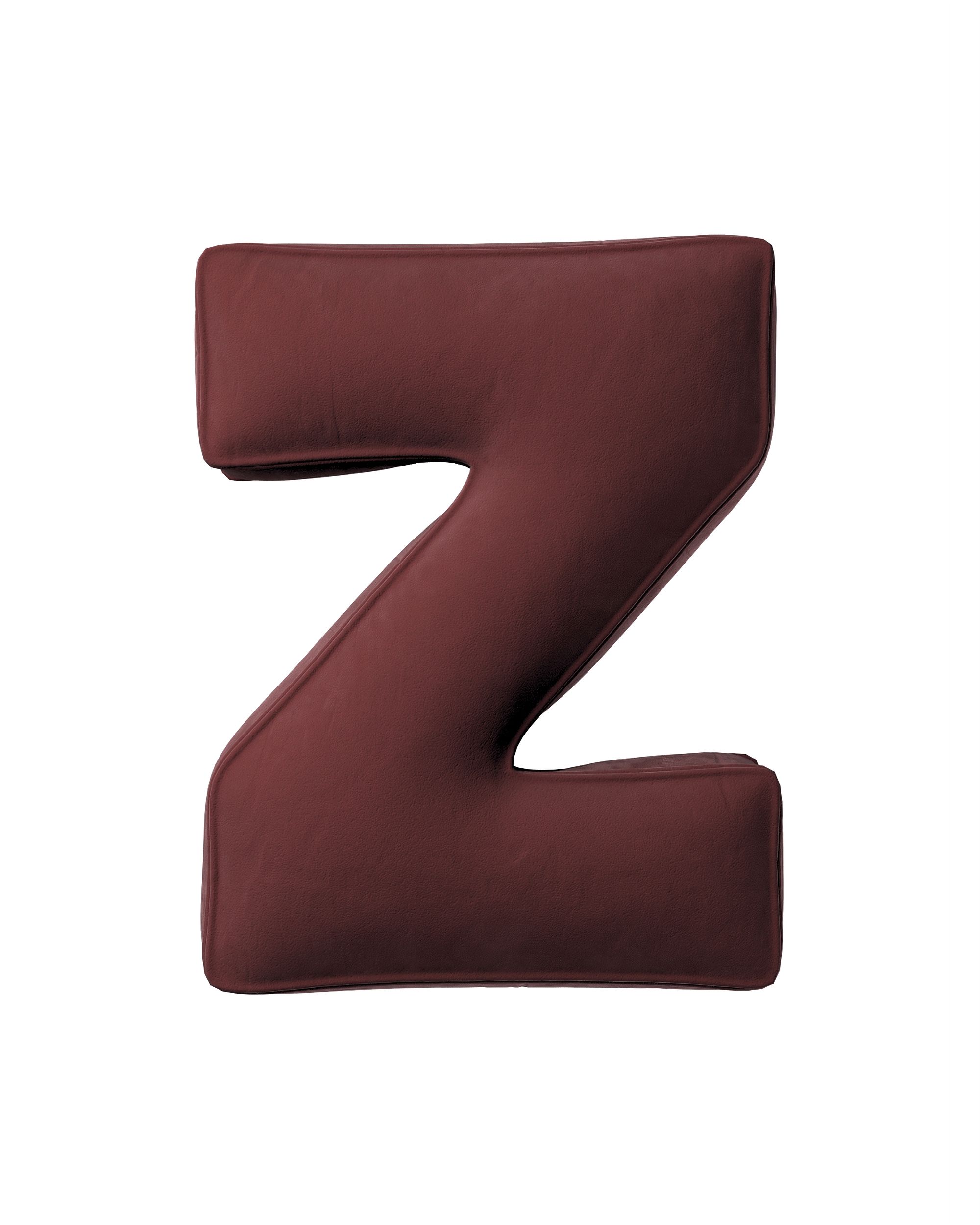 Buchstabenkissen Z Farbe rot Stoff glänzend, samt