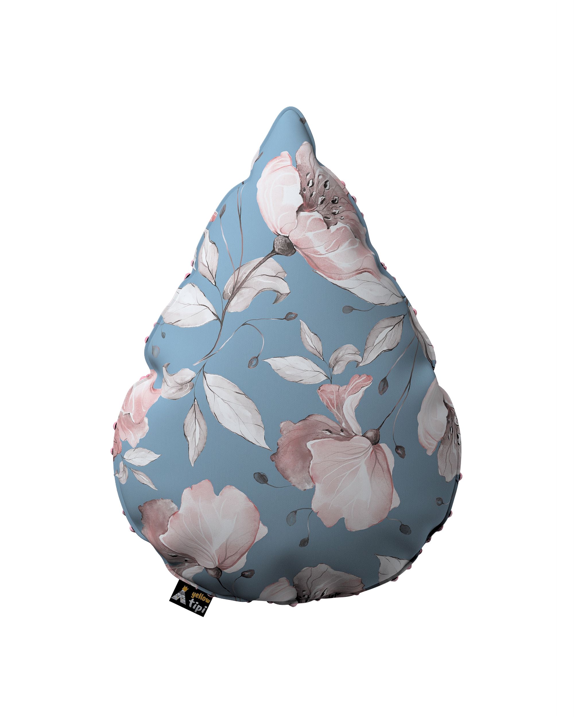 Kissen Sweet Drop aus Minky Farbe blau Stoff gemustert