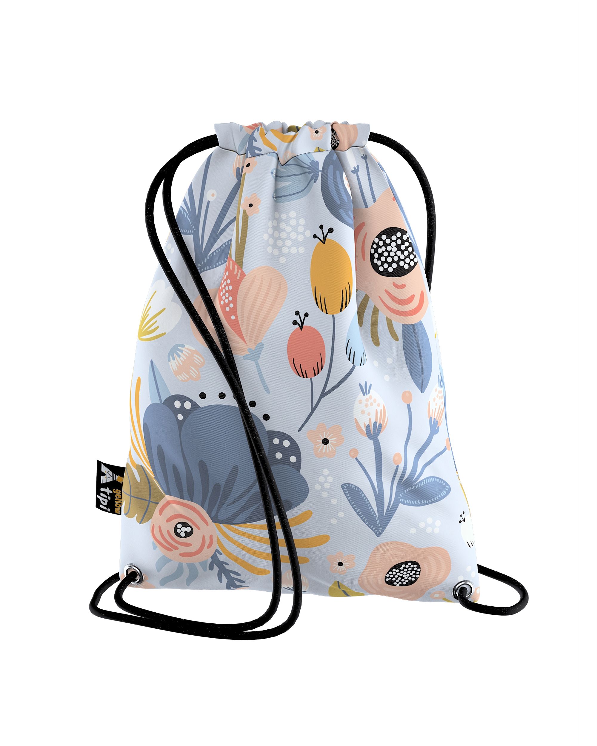 Rucksackbeutel Kiddy Farbe blau Stoff gemustert