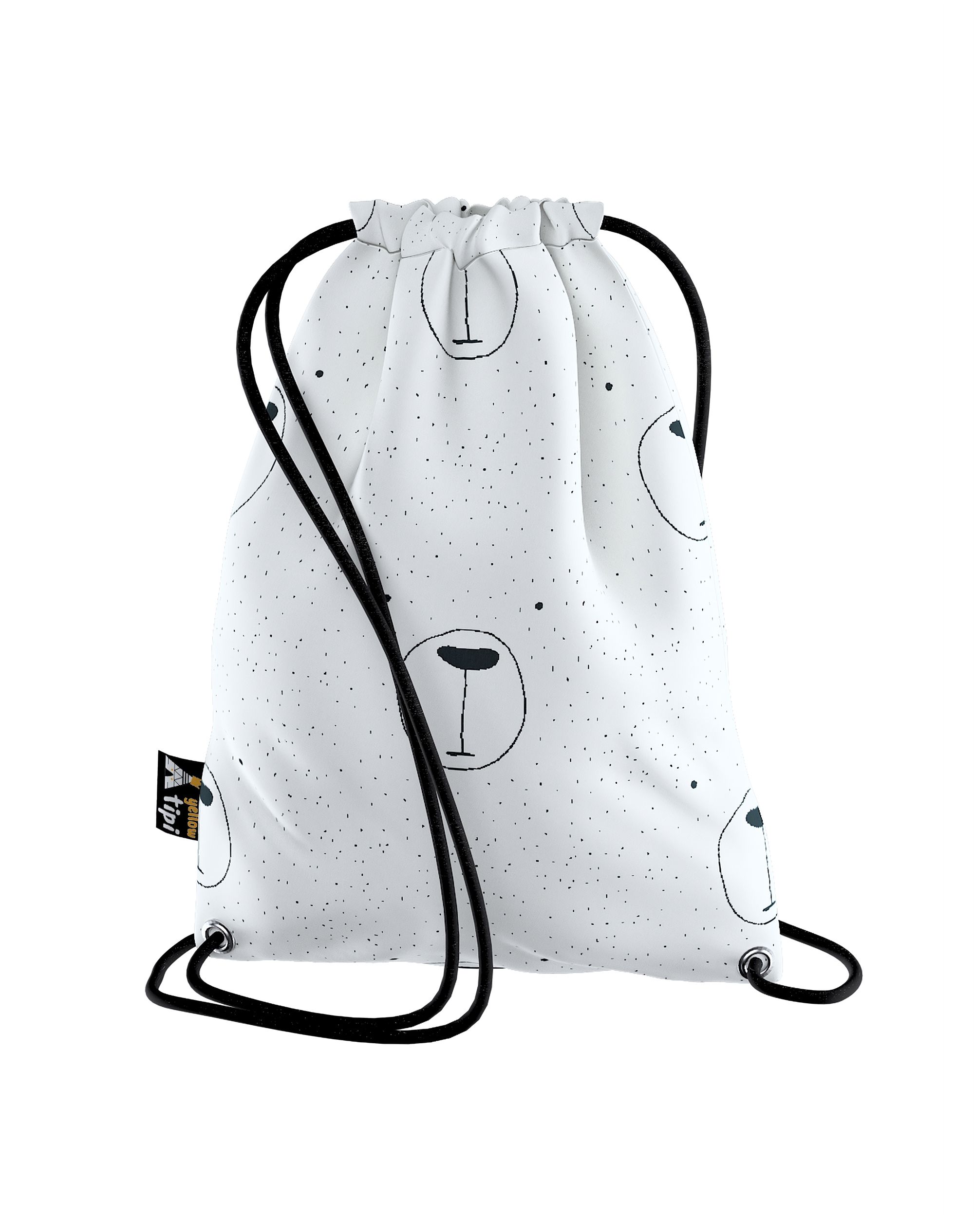 Rucksackbeutel Kiddy Farbe weiß Stoff gemustert