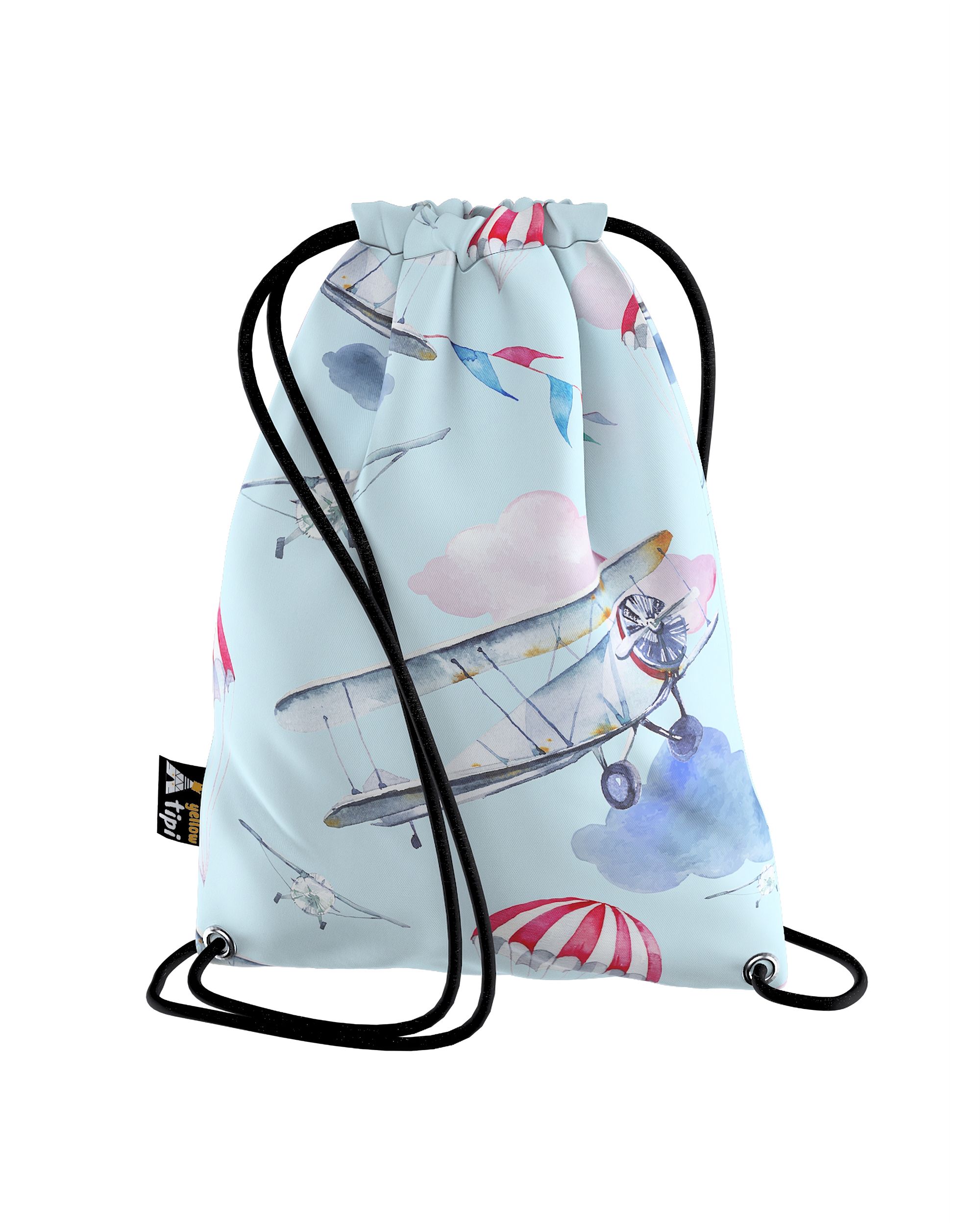 Rucksackbeutel Kiddy Farbe blau Stoff gemustert