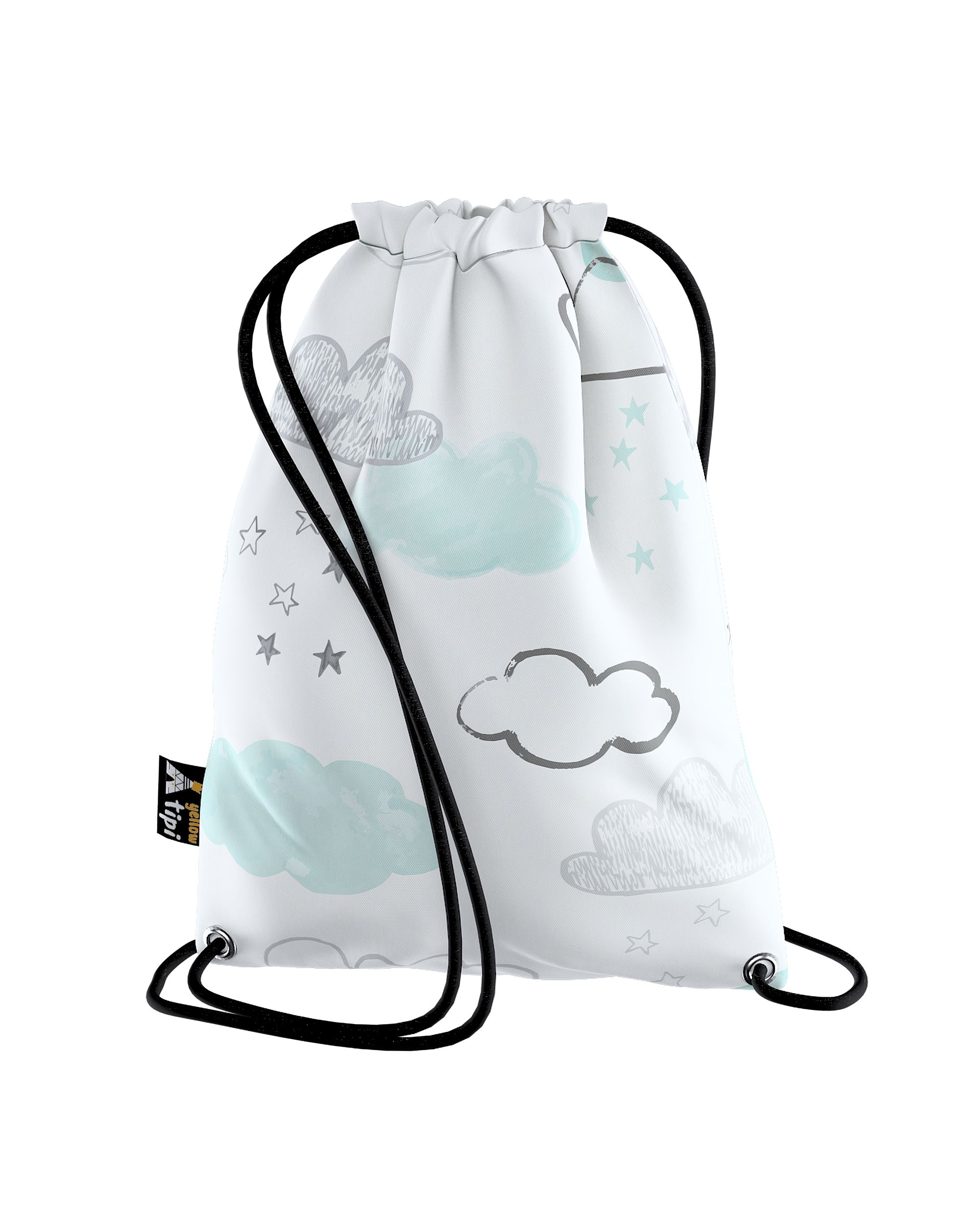 Rucksackbeutel Kiddy Farbe weiß Stoff gemustert