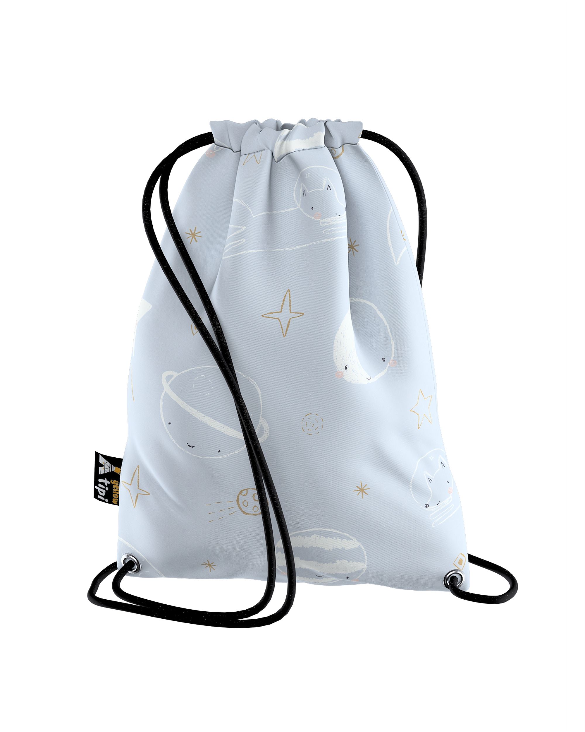 Rucksackbeutel Kiddy Farbe blau Stoff gemustert