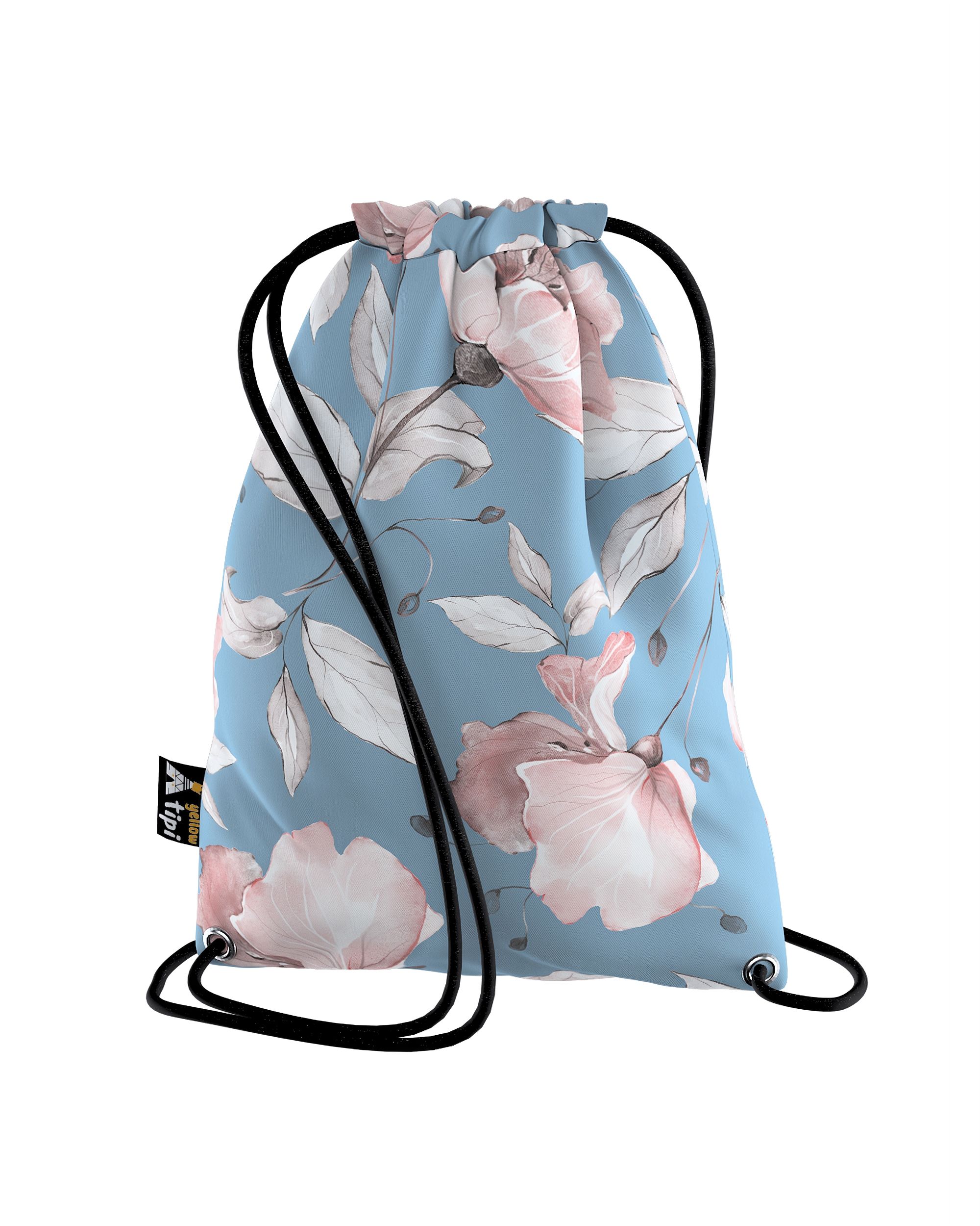 Rucksackbeutel Kiddy Farbe blau Stoff gemustert