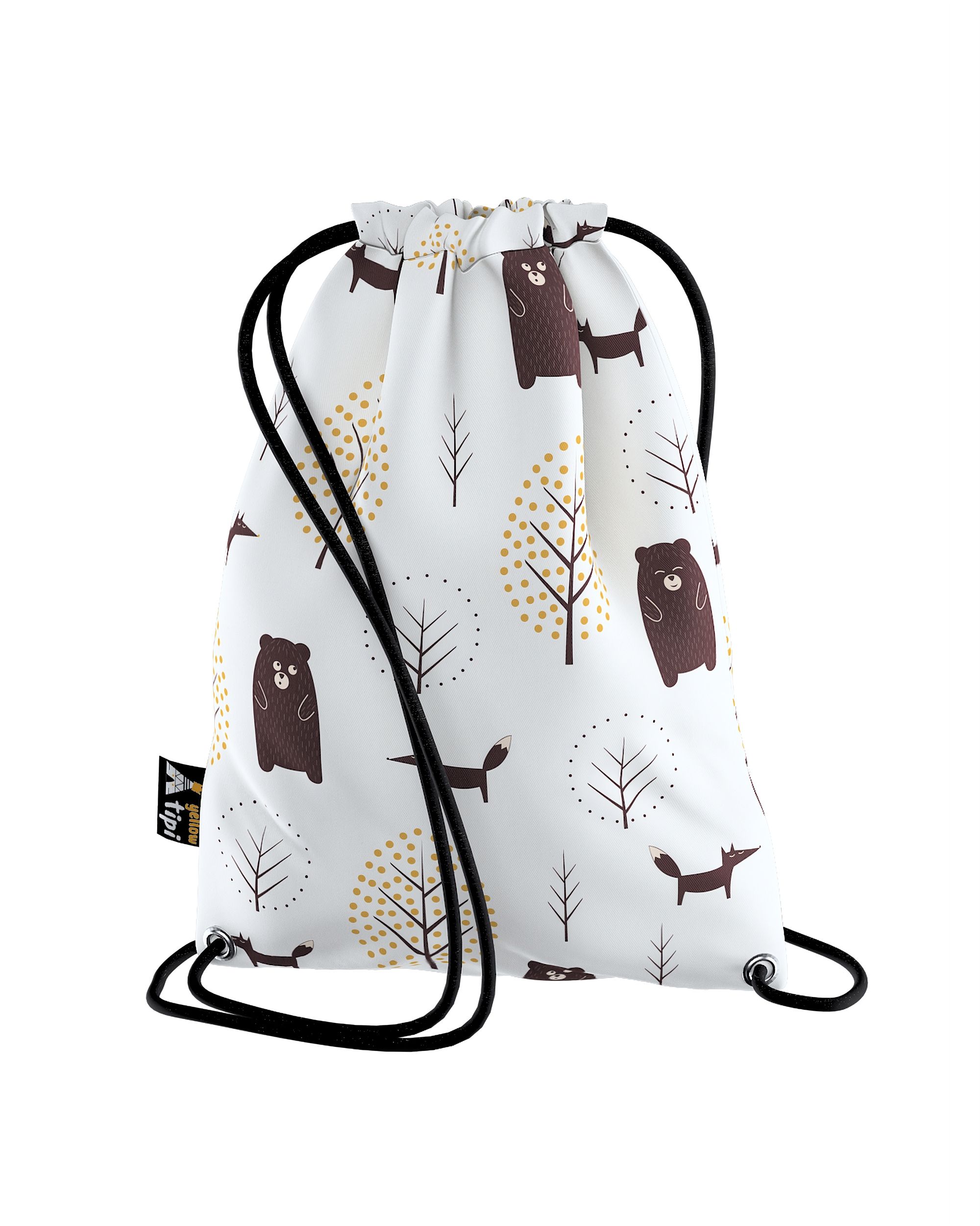 Rucksackbeutel Kiddy Farbe braun Stoff gemustert