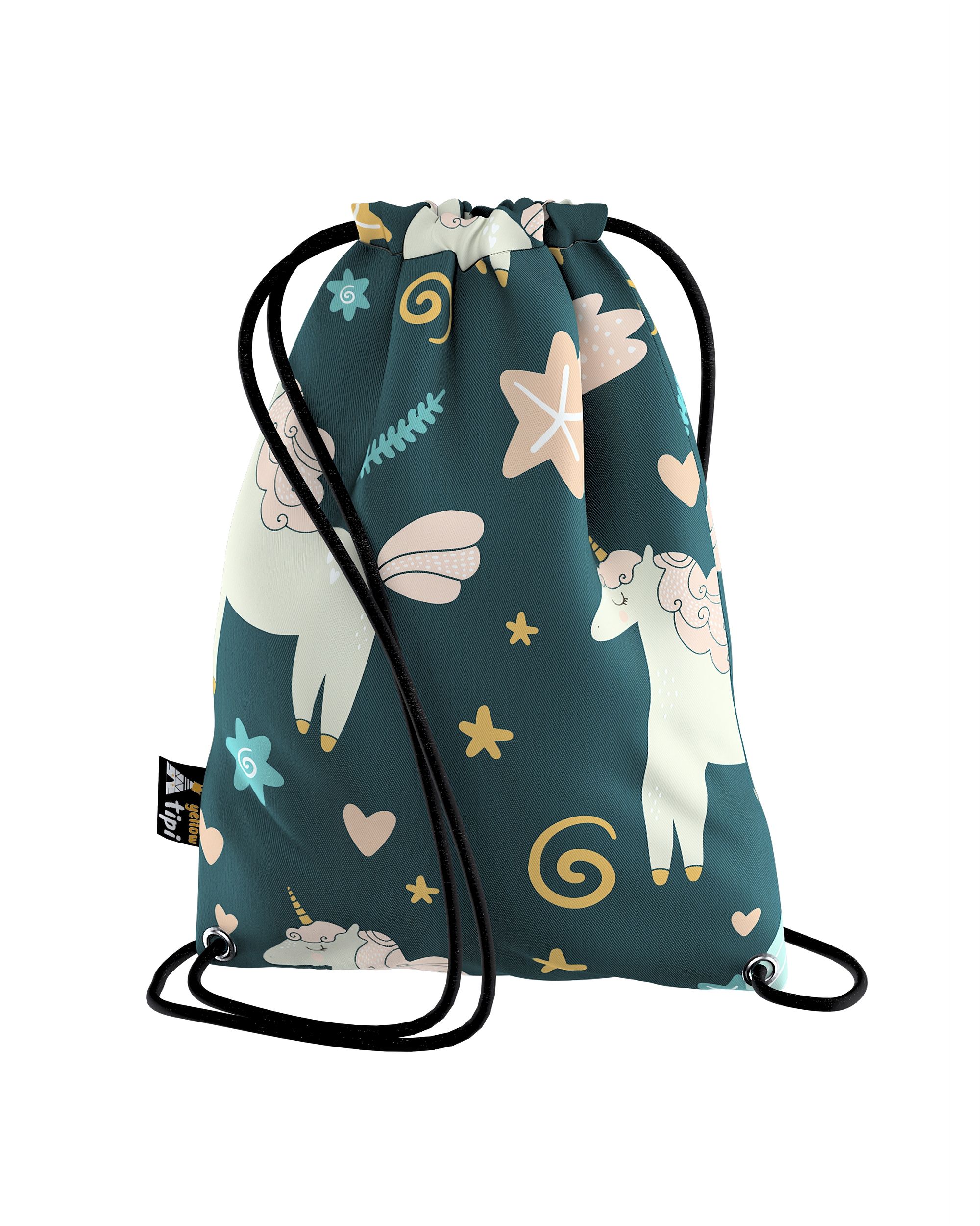 Rucksackbeutel Kiddy Farbe braun Stoff gemustert
