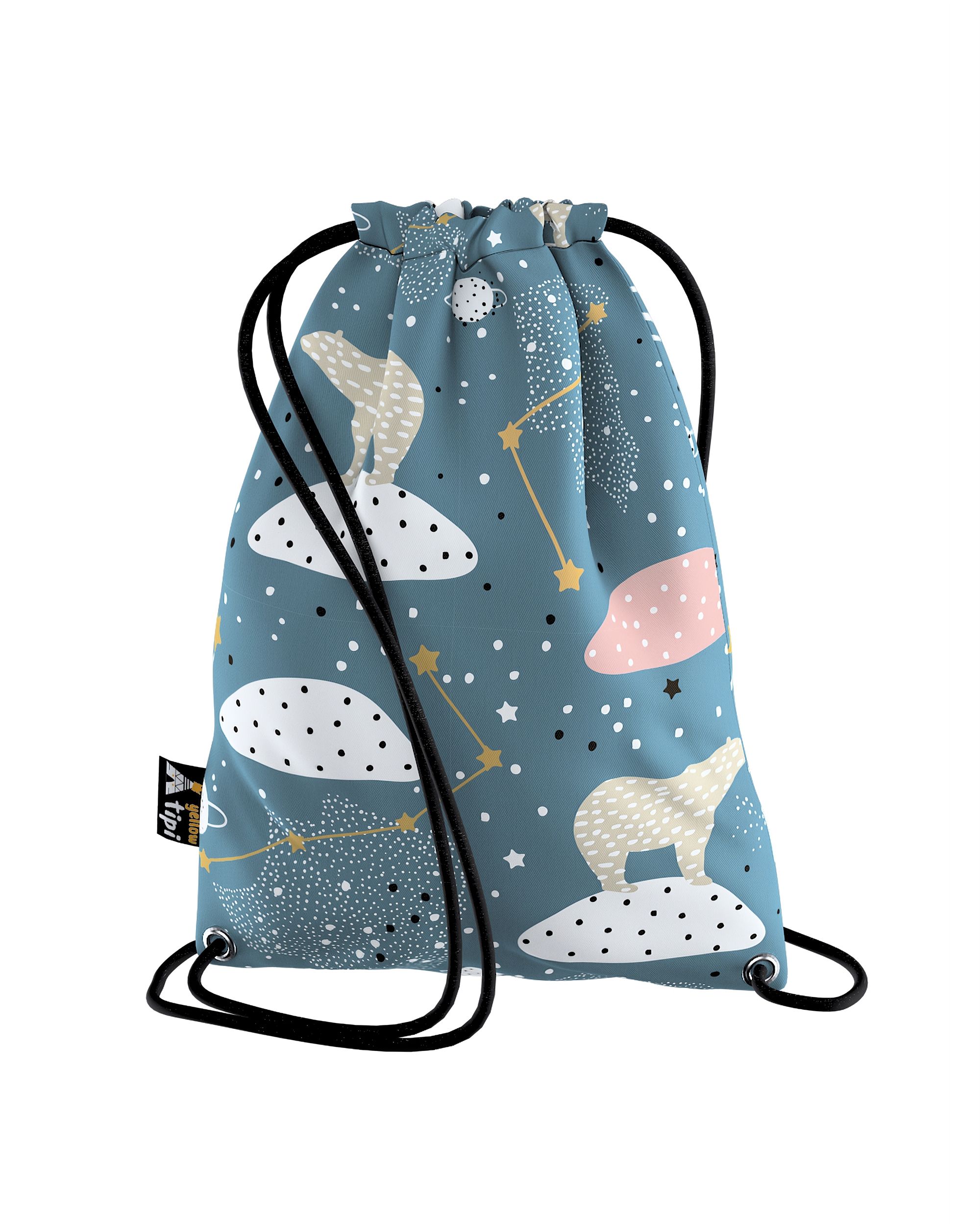 Rucksackbeutel Kiddy Farbe blau Stoff gemustert