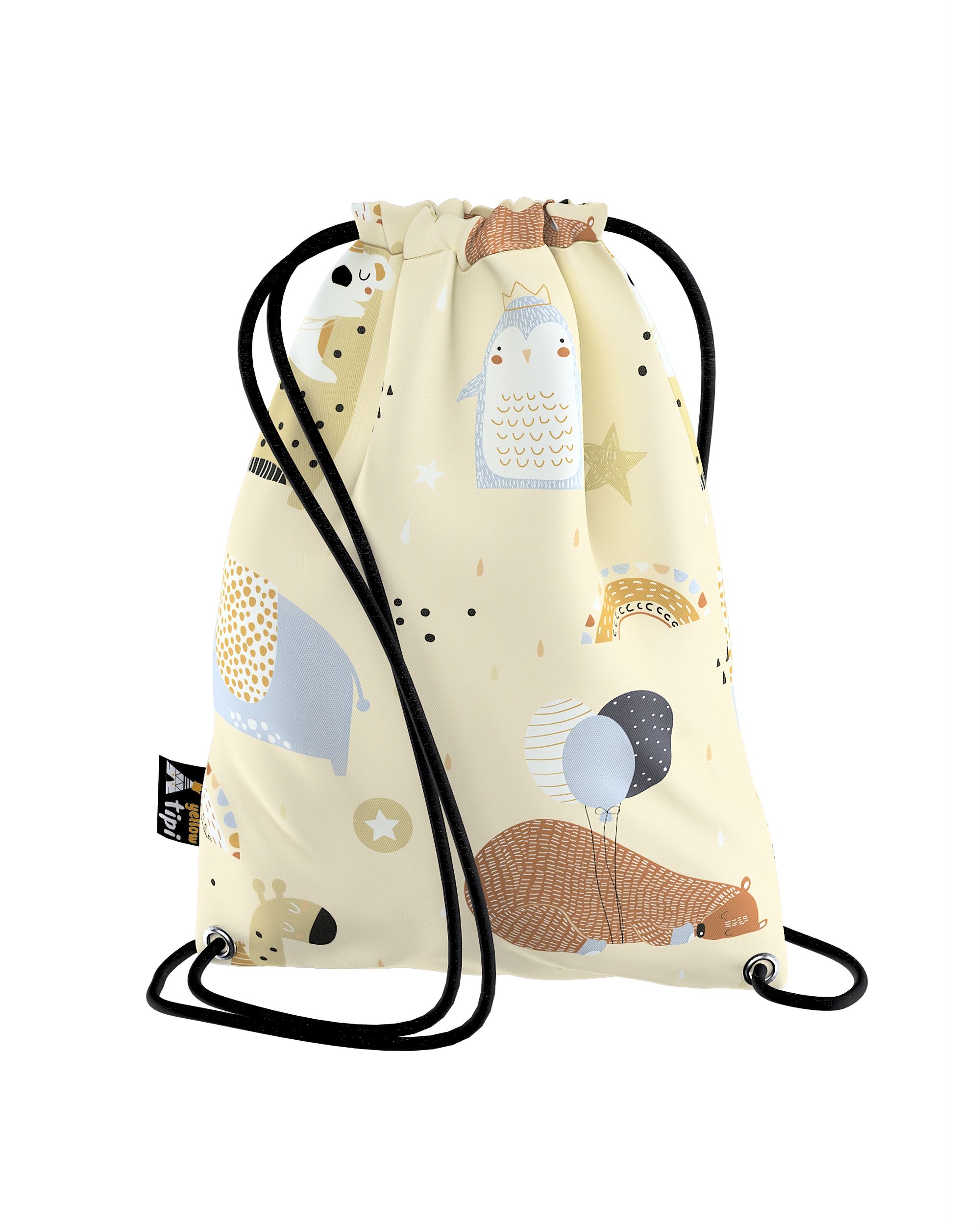 Rucksackbeutel Kiddy Farbe beige Stoff gemustert