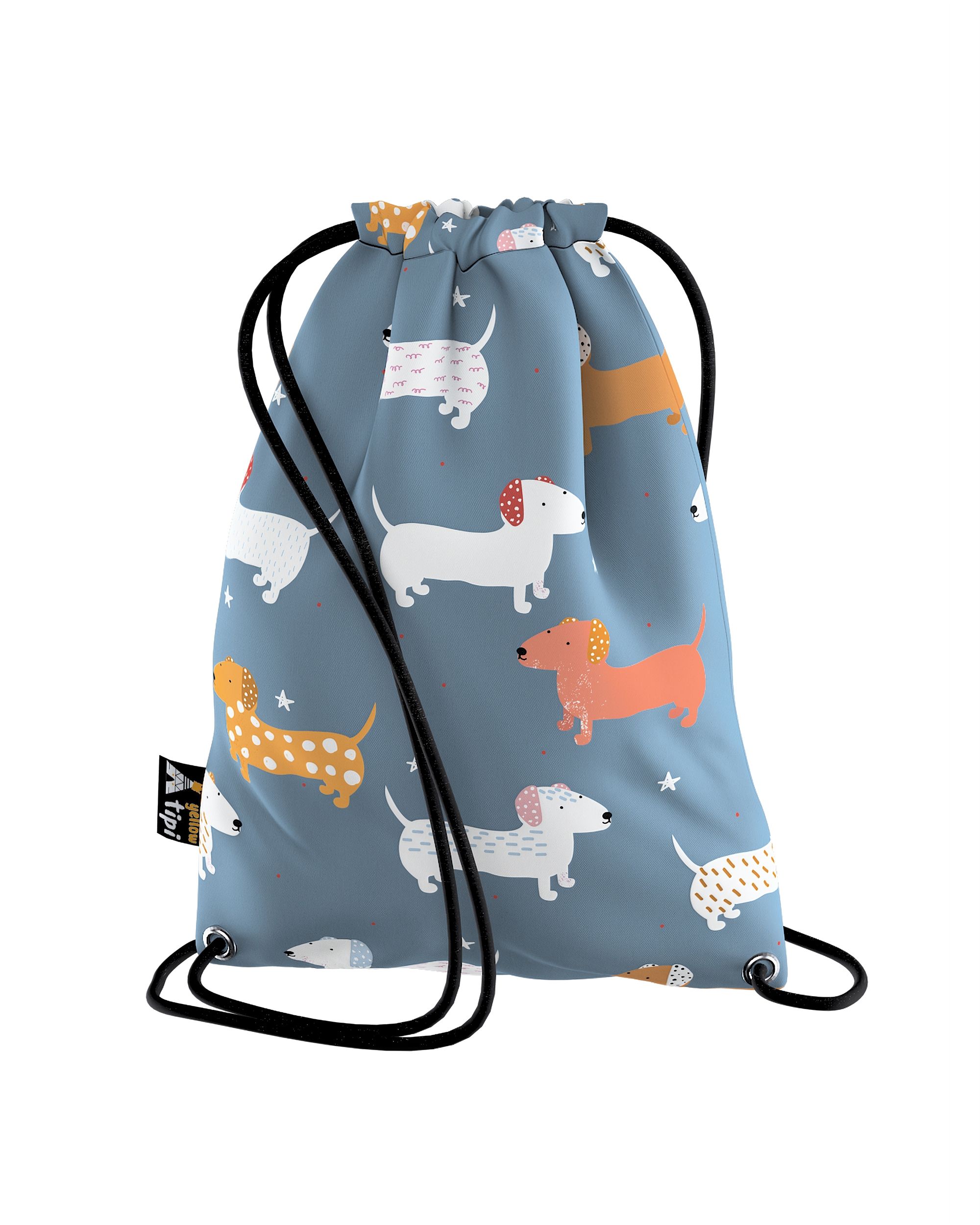 Rucksackbeutel Kiddy Farbe blau Stoff gemustert