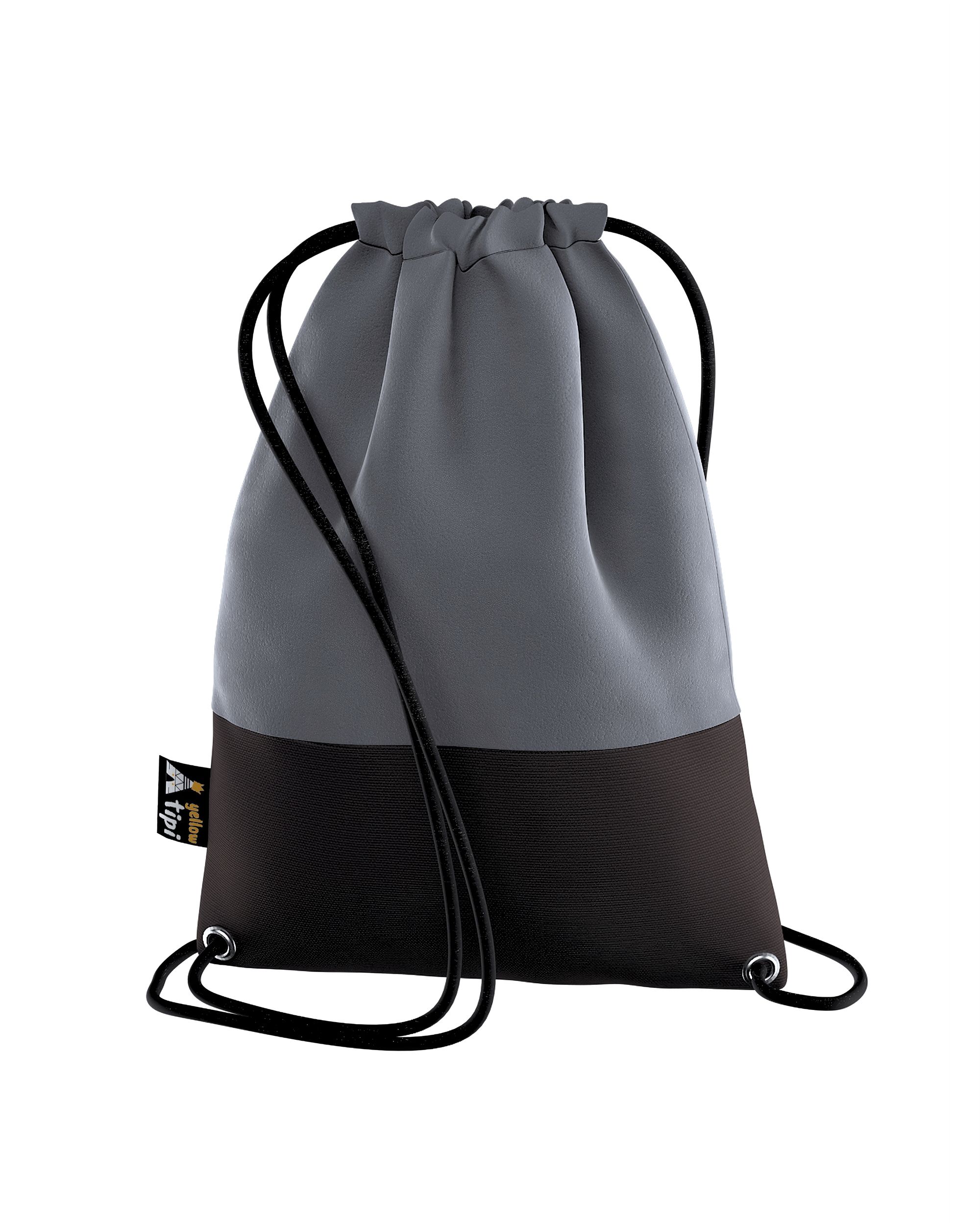 Rucksackbeutel Kiddy Velvet Farbe grau Stoff glänzend, samt
