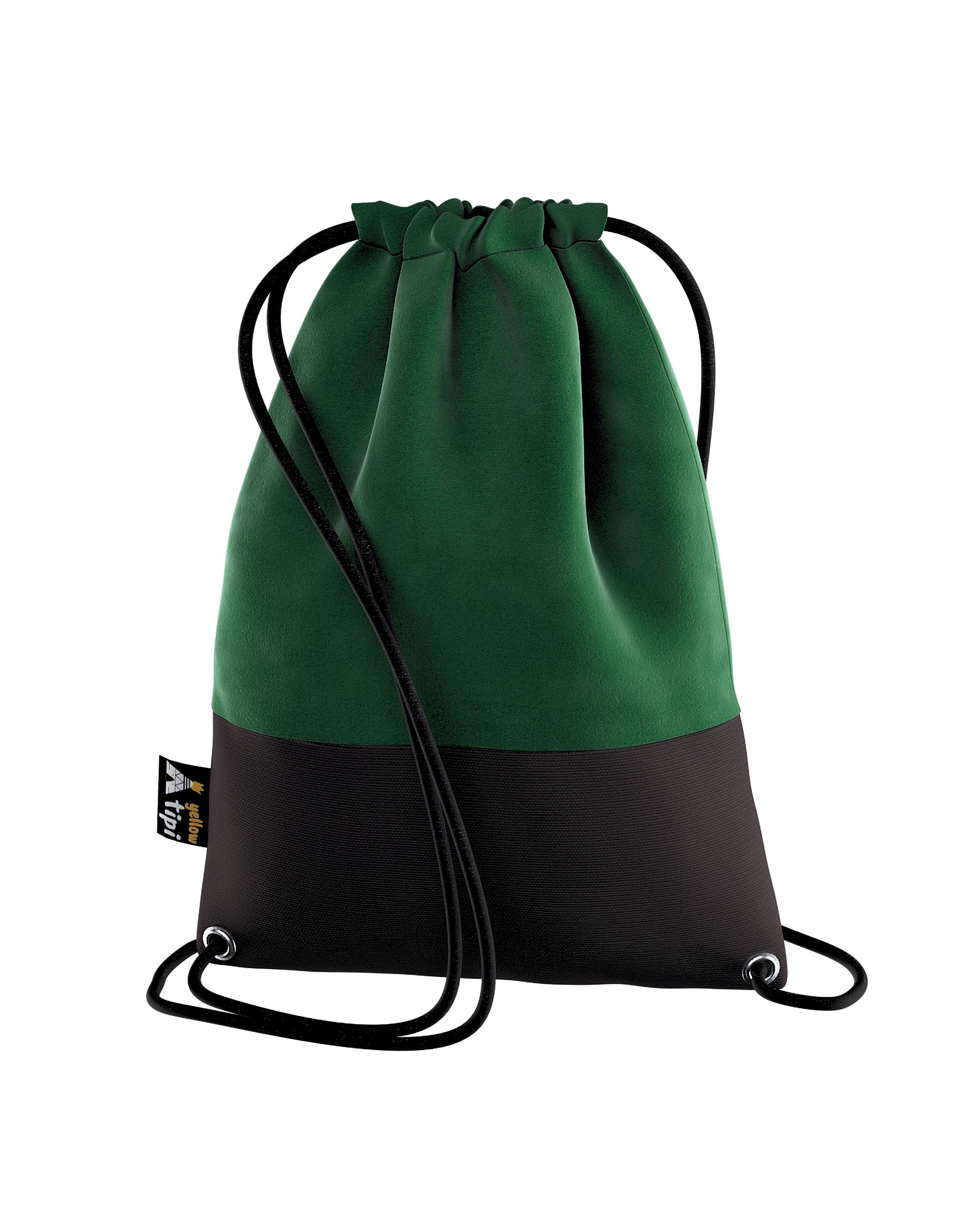 Rucksackbeutel Kiddy Velvet Farbe grün Stoff glänzend, samt