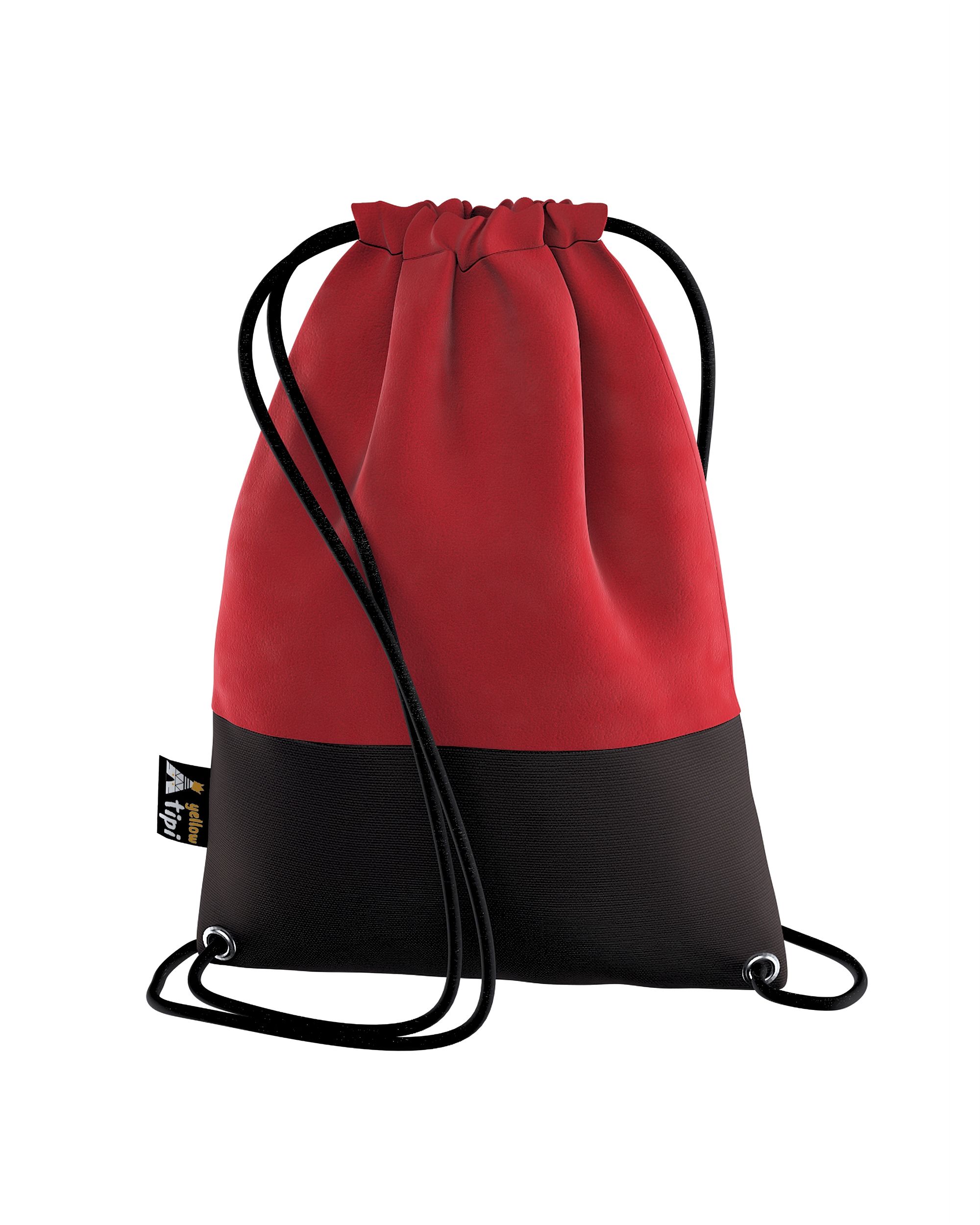 Rucksackbeutel Kiddy Velvet Farbe rot Stoff glänzend, samt