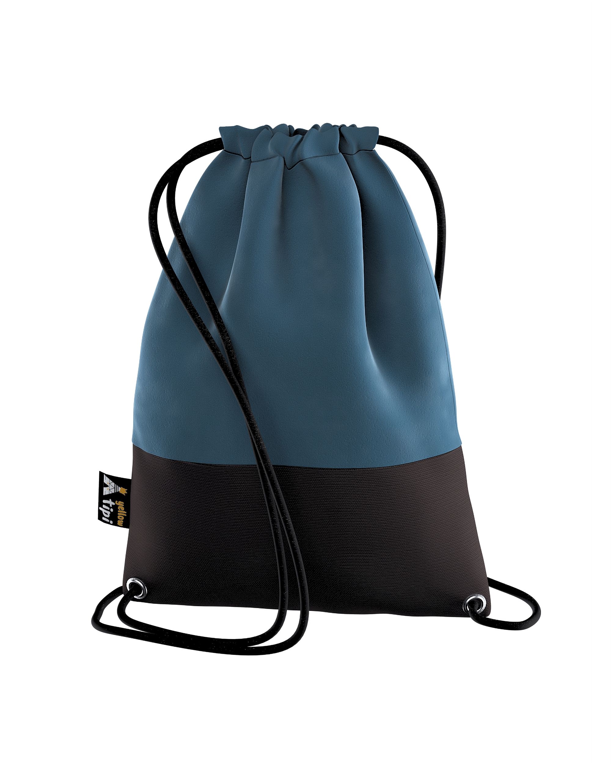 Rucksackbeutel Kiddy Velvet Farbe blau Stoff glänzend, samt