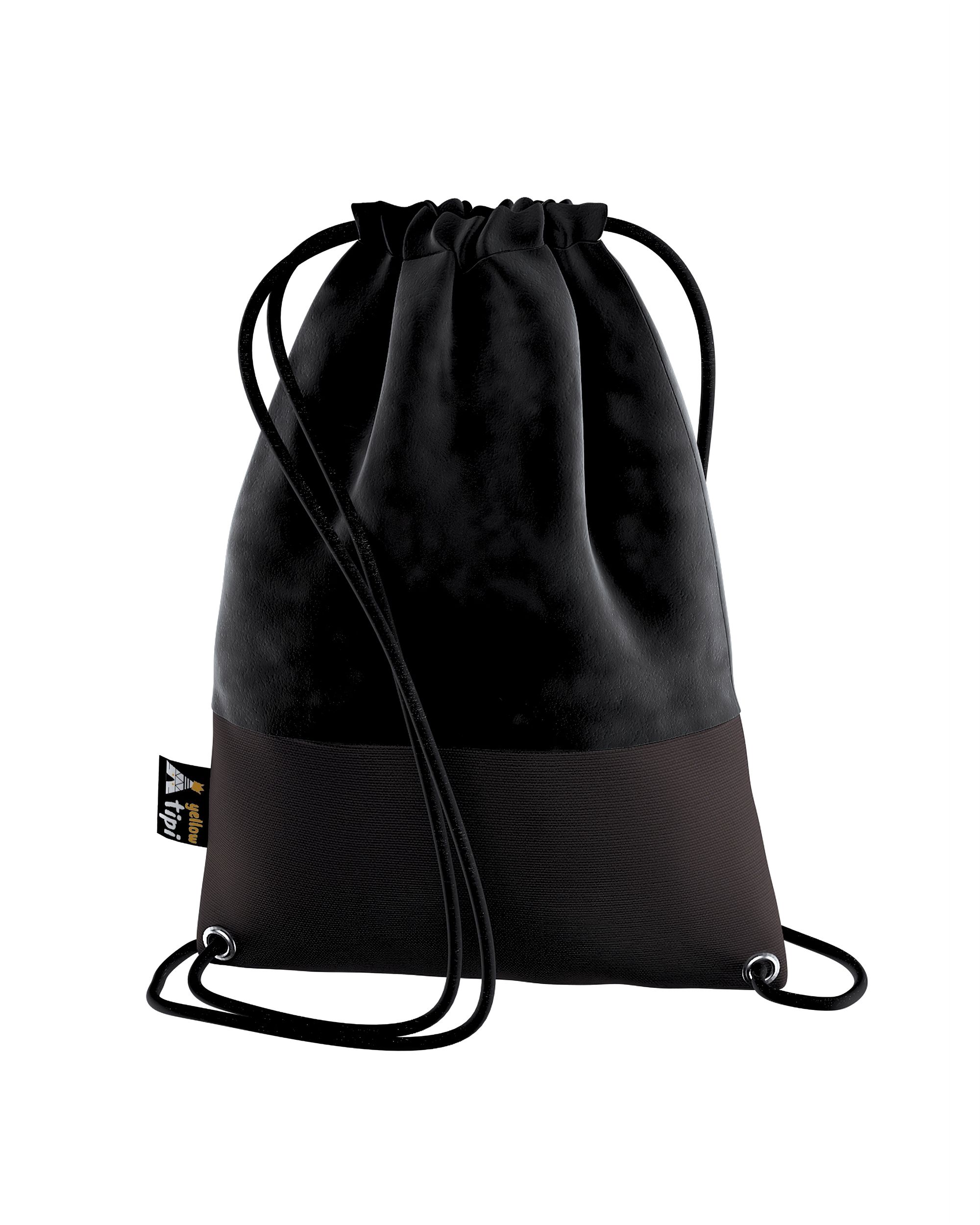 Rucksackbeutel Kiddy Velvet Farbe schwarz Stoff glänzend, samt