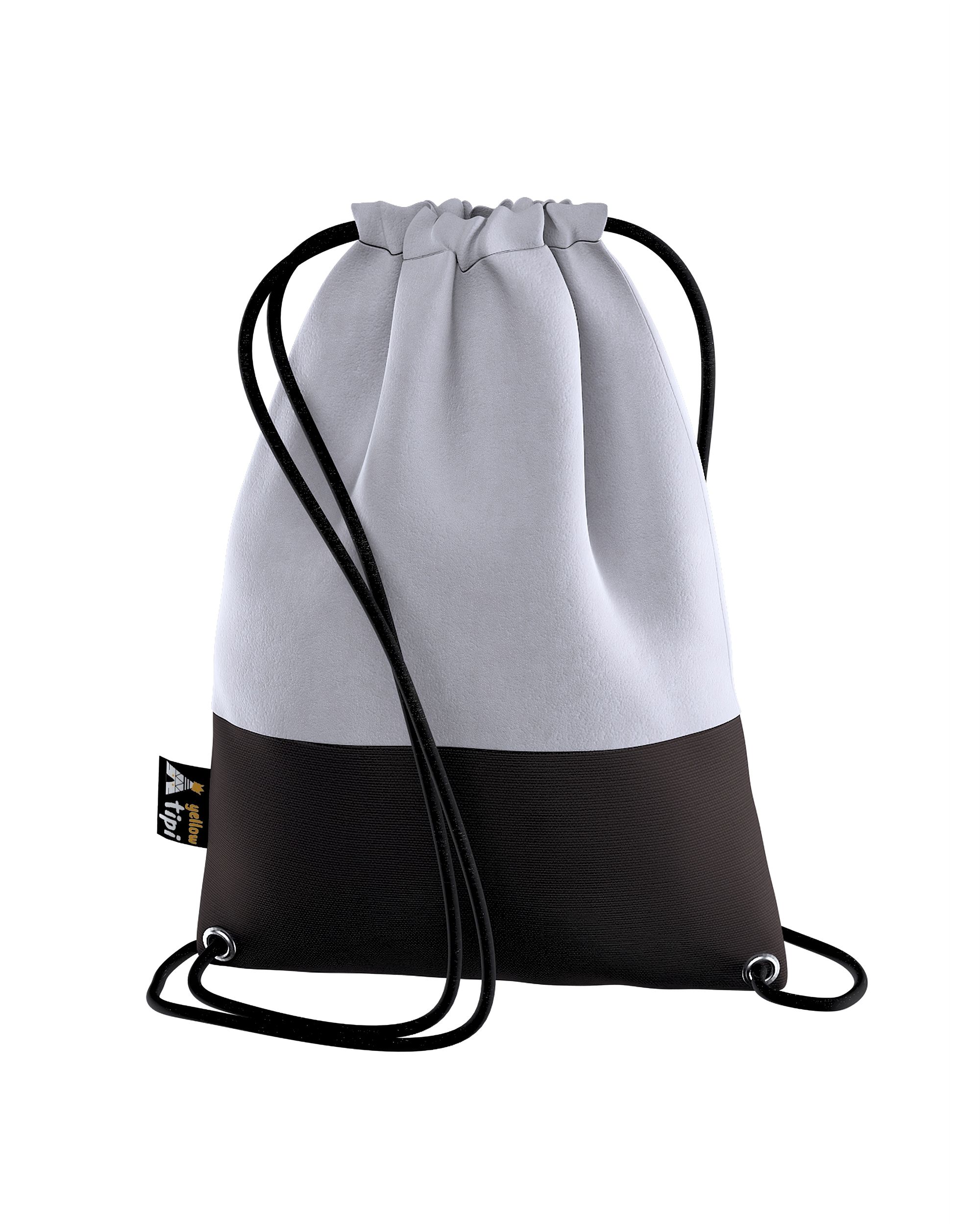 Rucksackbeutel Kiddy Velvet Farbe grau Stoff glänzend, samt