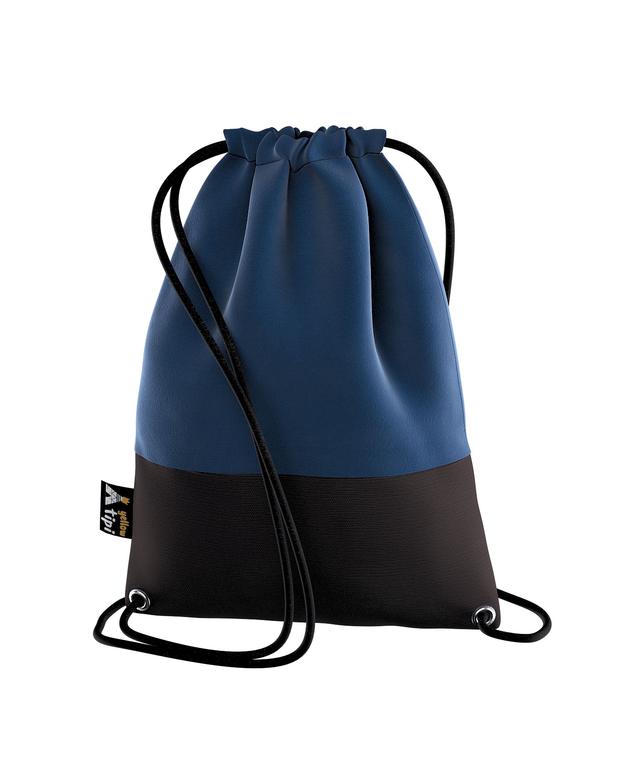 Rucksackbeutel Kiddy Velvet Farbe dunkelblau Stoff glänzend, samt