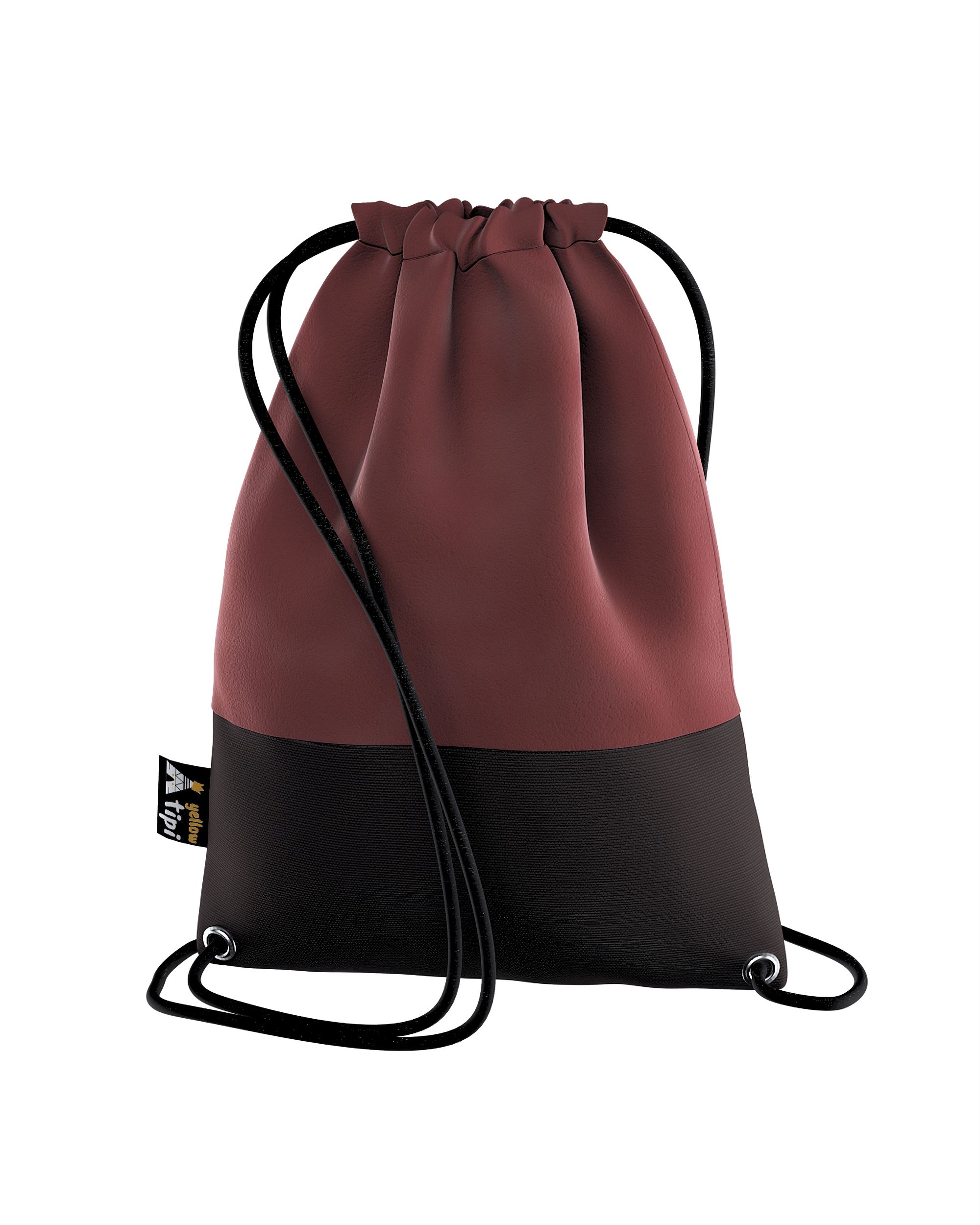 Rucksackbeutel Kiddy Velvet Farbe rot Stoff glänzend, samt