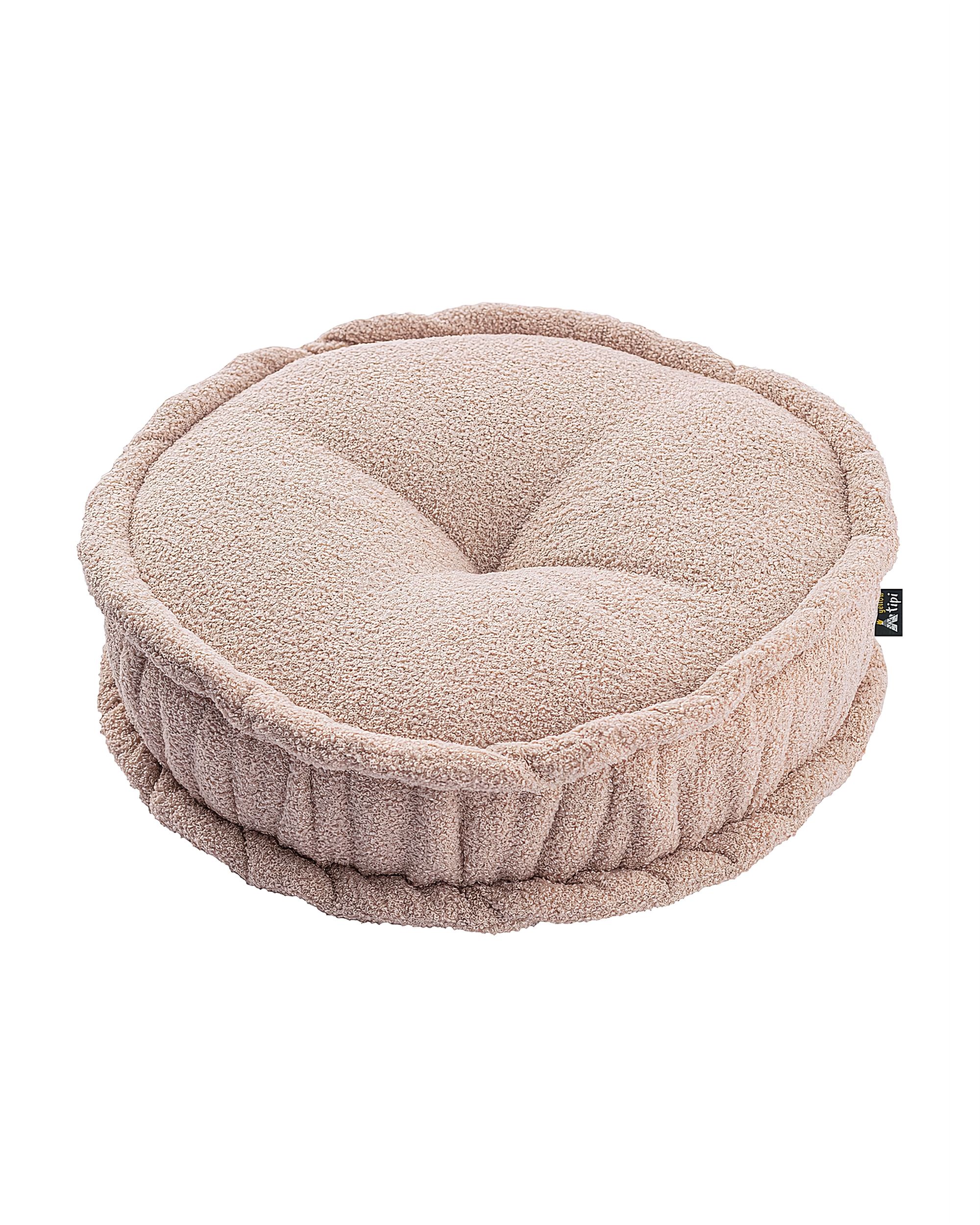 Franz&ouml;sischer Pouf Farbe rosa Stoff strukturiert