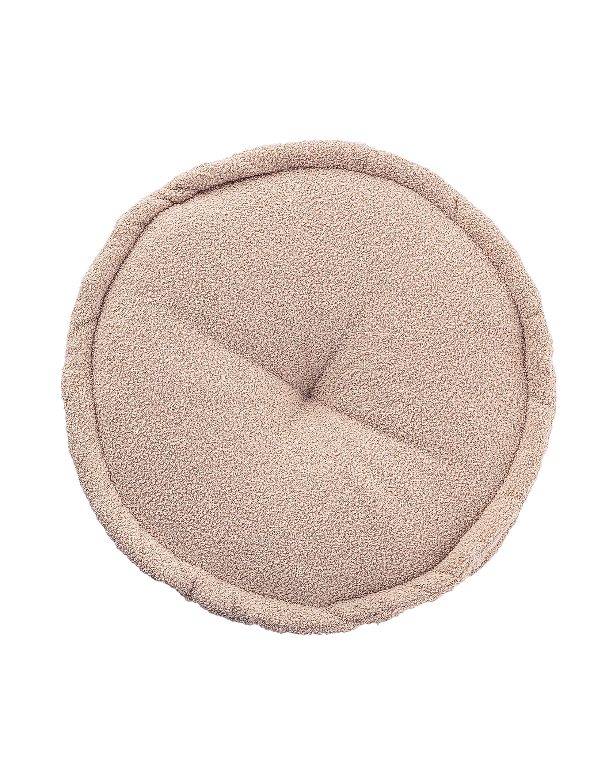 Franz&ouml;sischer Pouf Farbe rosa Stoff strukturiert (hover)
