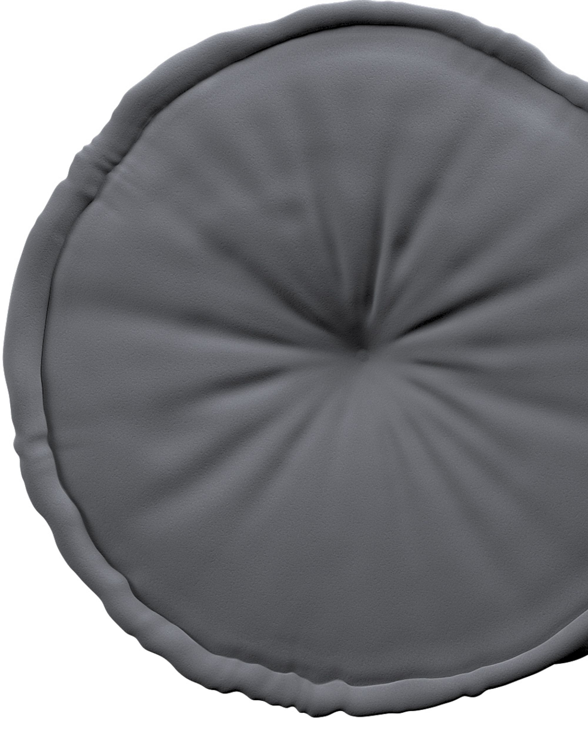 Französischer Pouf Farbe grau Stoff glänzend, samt (hover)