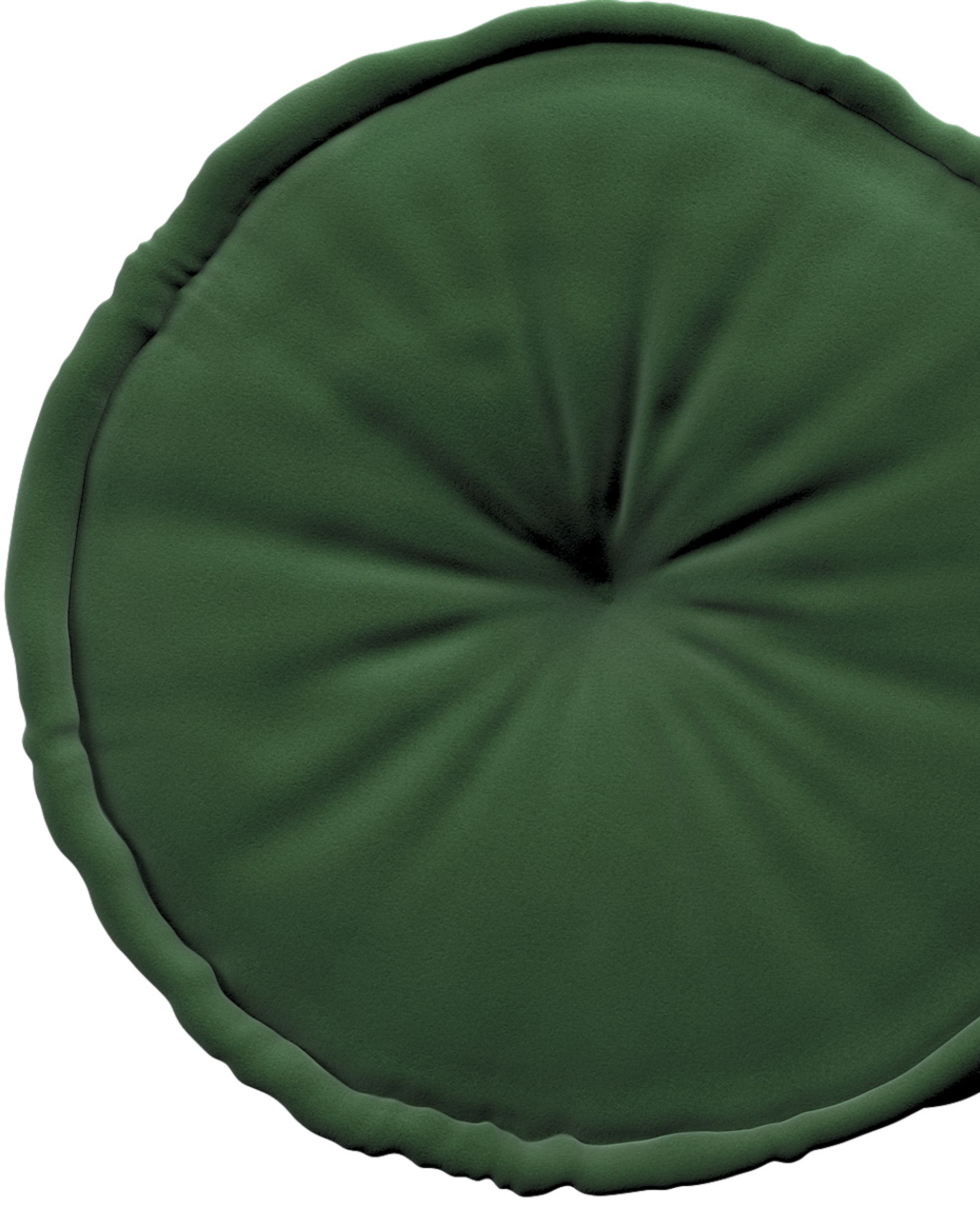 Französischer Pouf Farbe grün Stoff glänzend, samt (hover)