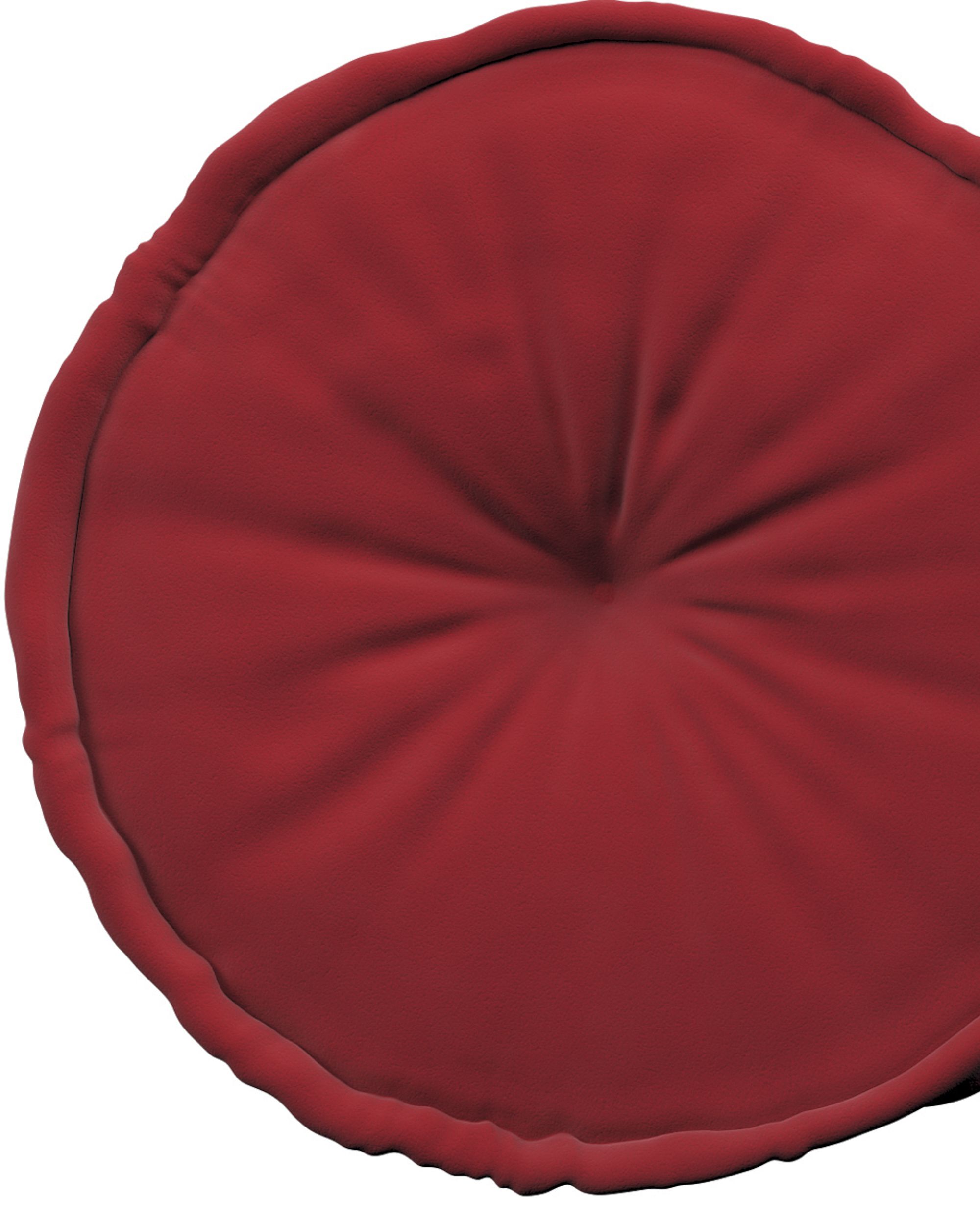 Französischer Pouf Farbe rot Stoff glänzend, samt (hover)