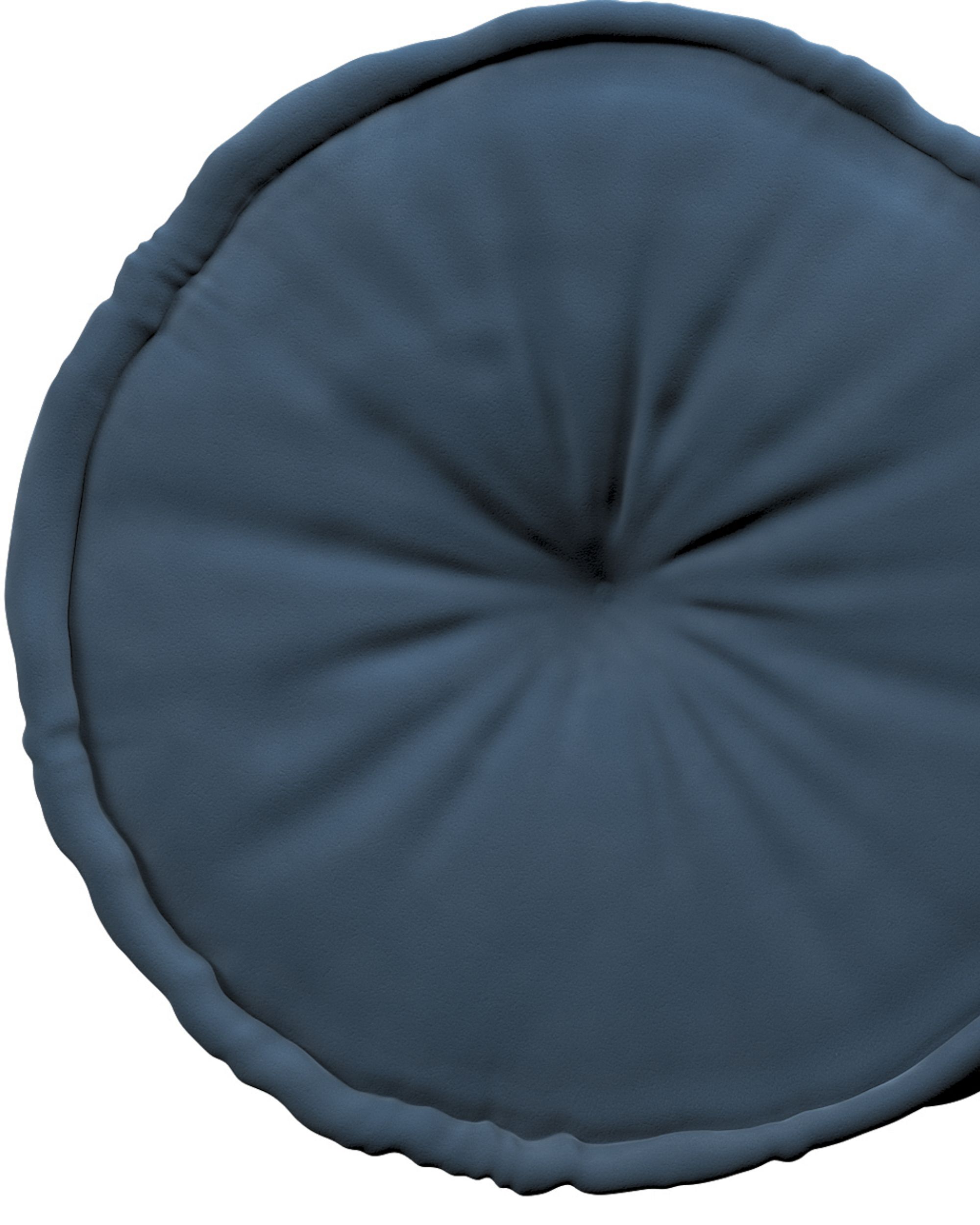 Französischer Pouf Farbe blau Stoff glänzend, samt (hover)