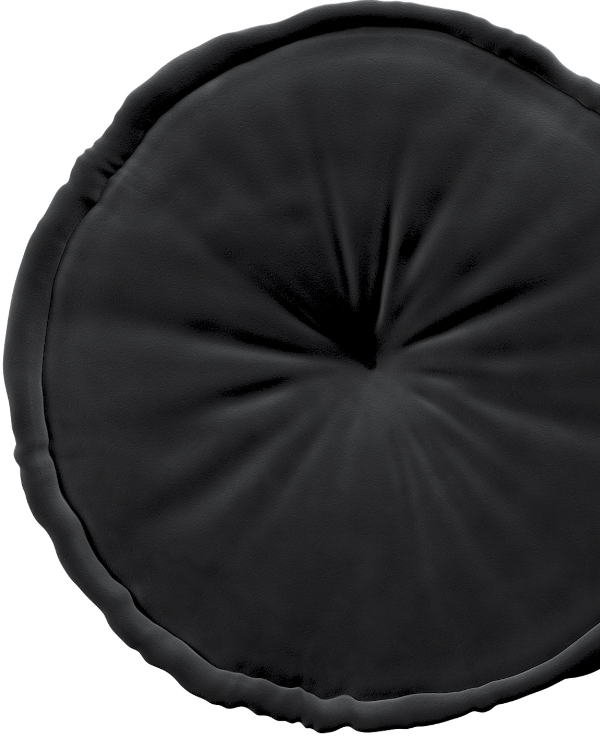 Französischer Pouf Farbe schwarz Stoff glänzend, samt (hover)