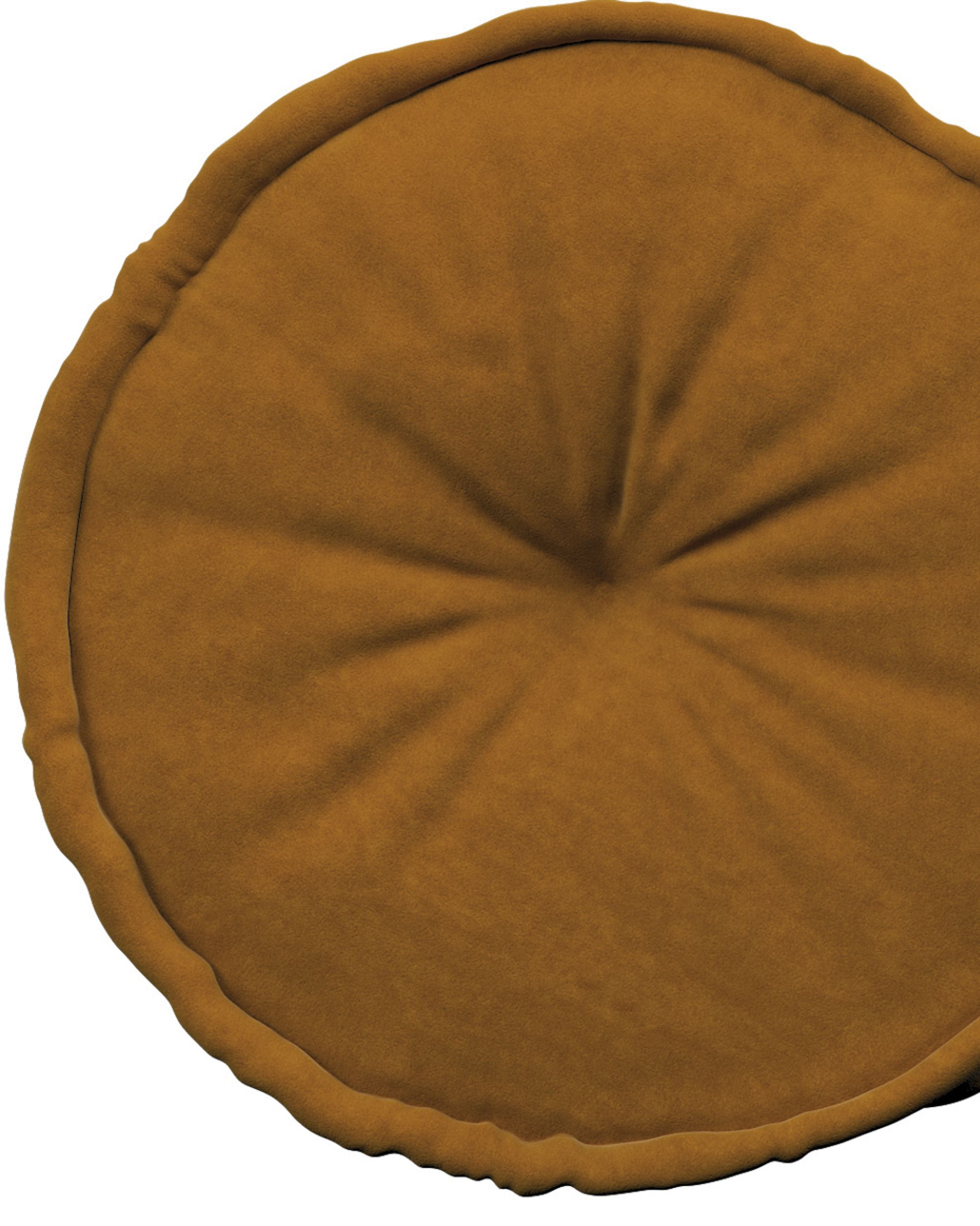 Französischer Pouf Farbe gelb Stoff glänzend, samt (hover)