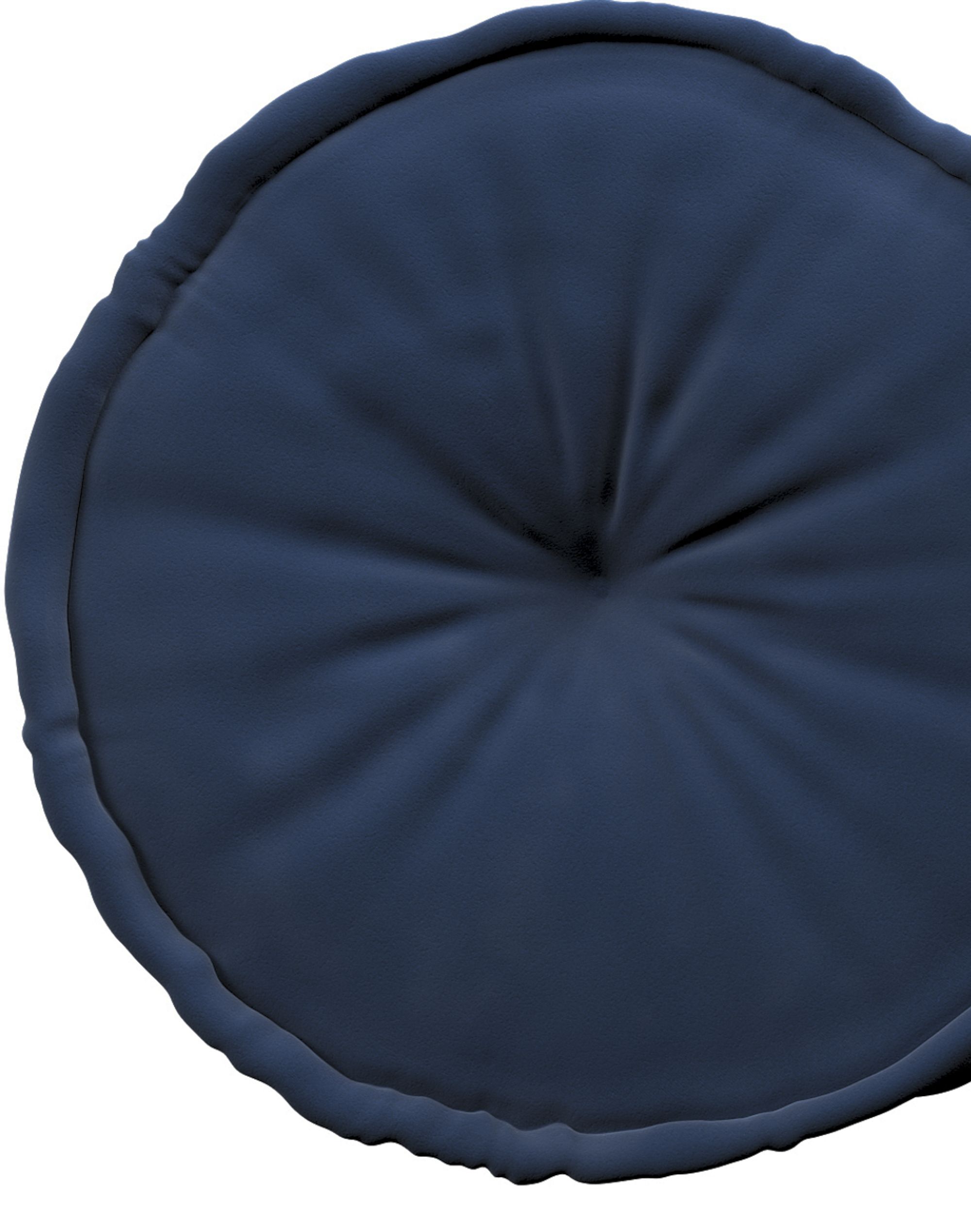 Französischer Pouf Farbe dunkelblau Stoff glänzend, samt (hover)